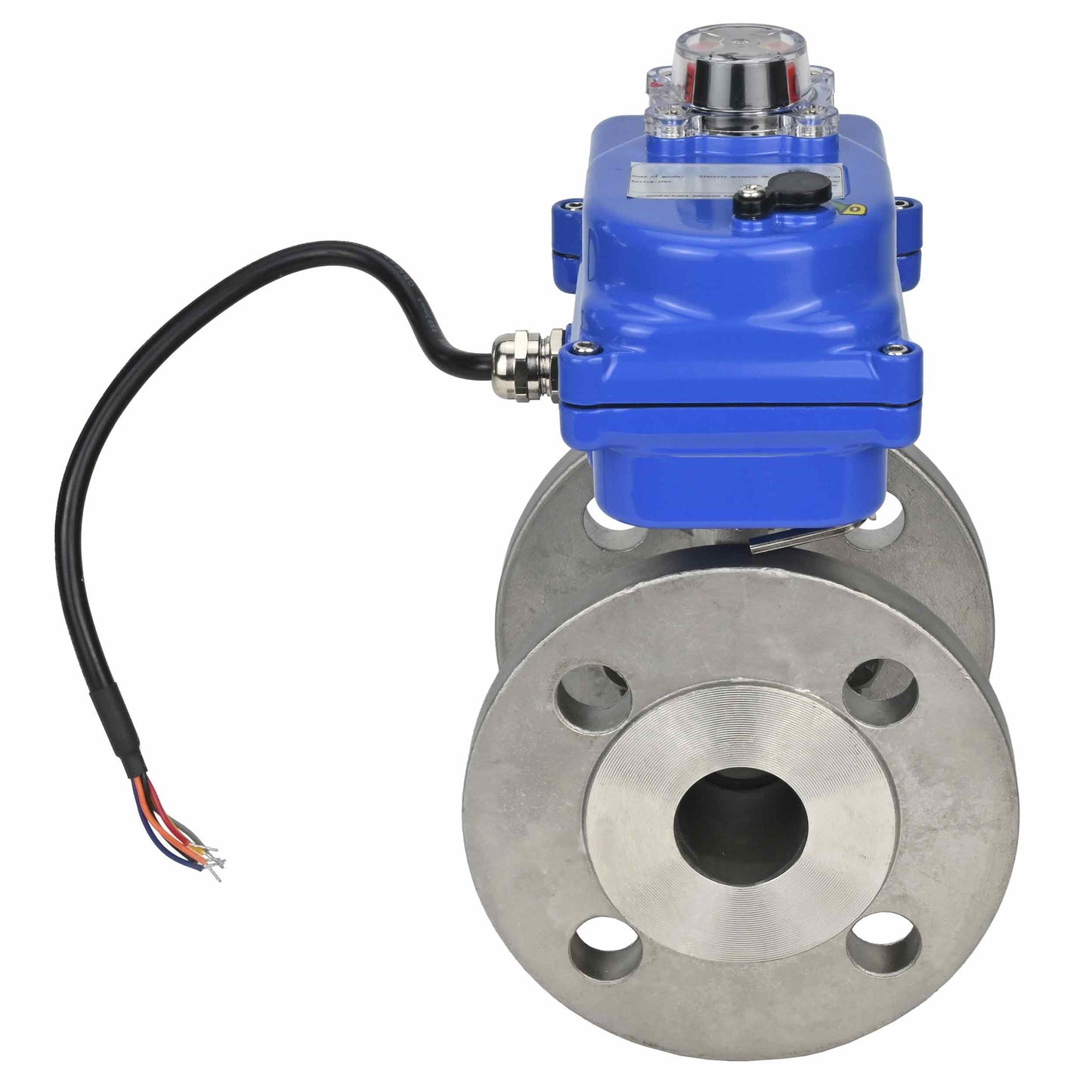 Válvula de bola de acero inoxidable DNOVA kchfp-DNOVA-12v, material del cuerpo: acero inoxidable AISI 316, material de la bola: acero inoxidable AISI 316, junta: PTFE, accionamiento por actuador eléctrico.