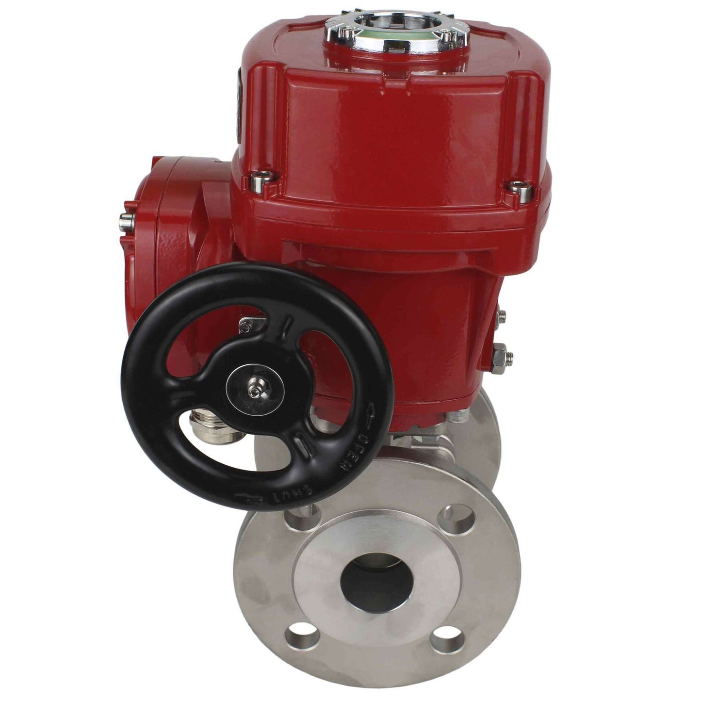 Válvula de bola de acero inoxidable DNOVA BVFP.316.200 232 PSI material del cuerpo - acero inoxidable AISI 316, bridada, paso completo, con actuador eléctrico de cuarto de vuelta DNOVA QT-W (M) EX 220V