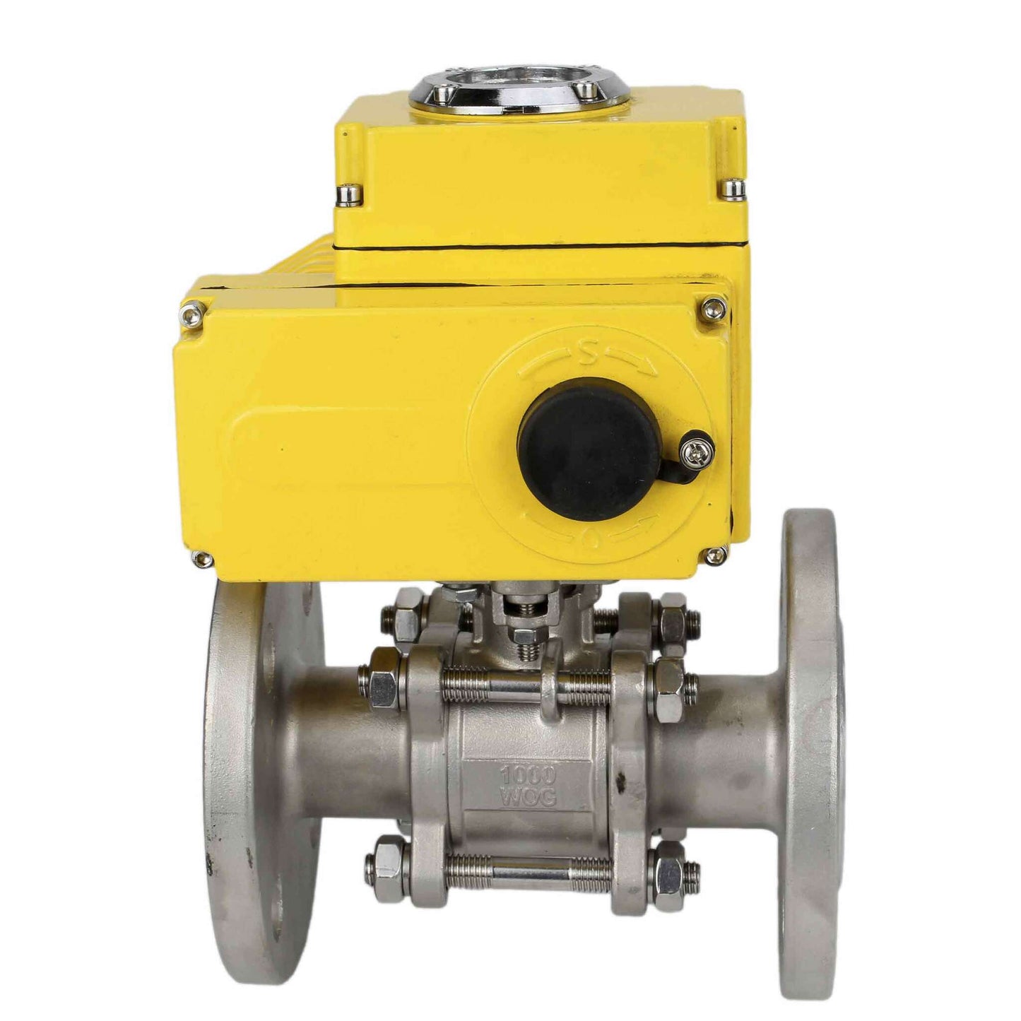 Stainless steel ball valve DNOVA ksfpt-316-180-110/220v, body material - stainless steel AISI 316, ball material - stainless steel AISI 316, seal - PTFE, electric actuator operated