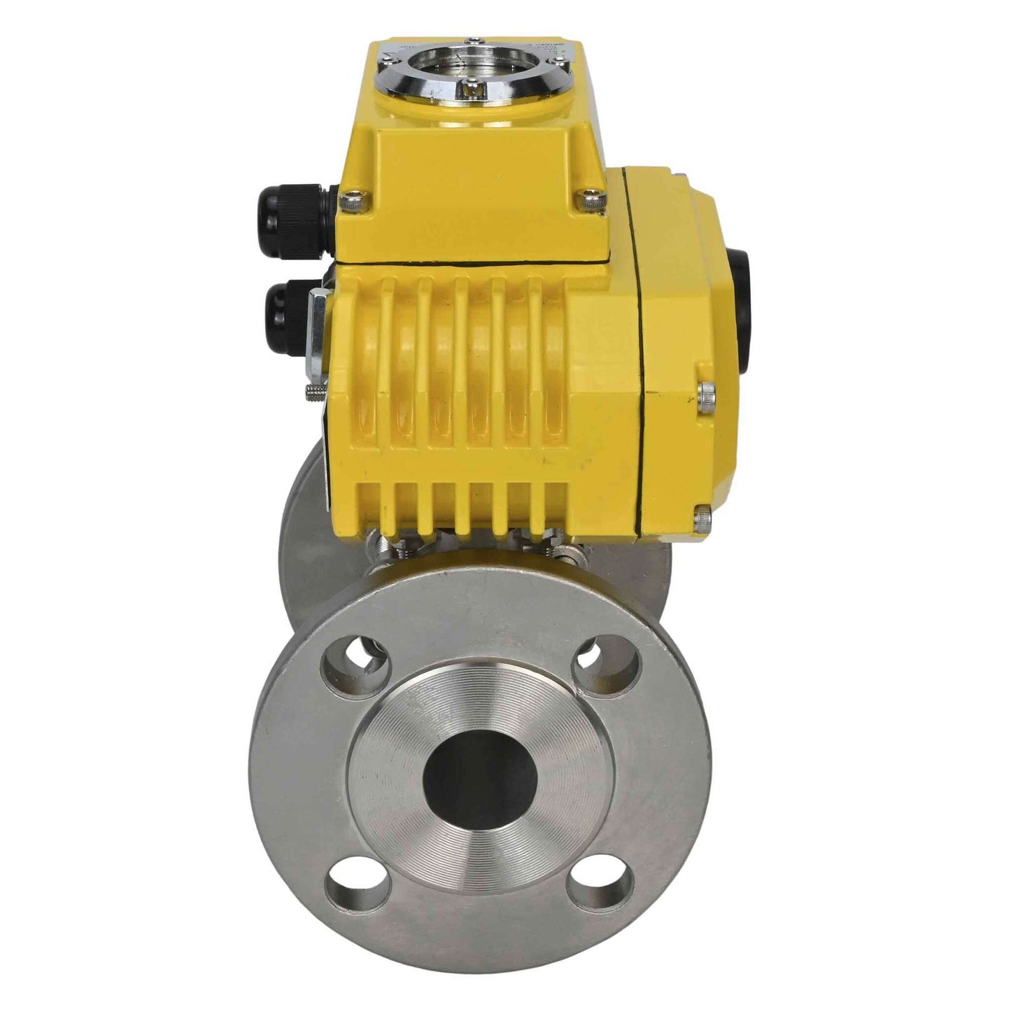 Stainless steel ball valve DNOVA ksfpt-316-180-380v, body material - stainless steel AISI 316, ball material - stainless steel AISI 316, seal - PTFE, electric actuator operated