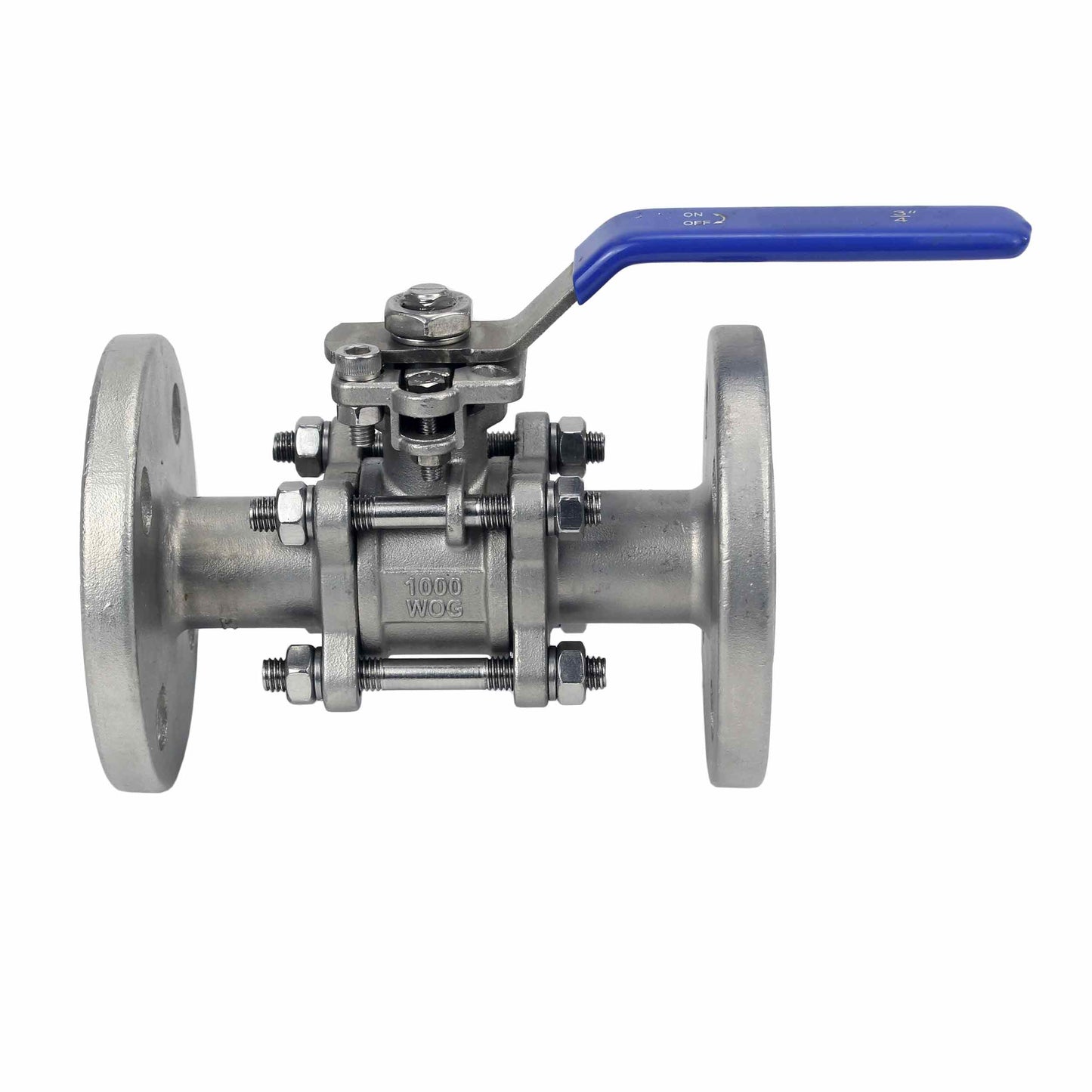 Stainless steel ball valve DNOVA BV.F.Fp.T.ISO.316.180 580 psi, SS316, full port, flanged connection, with ISO 5211 mounting pad
