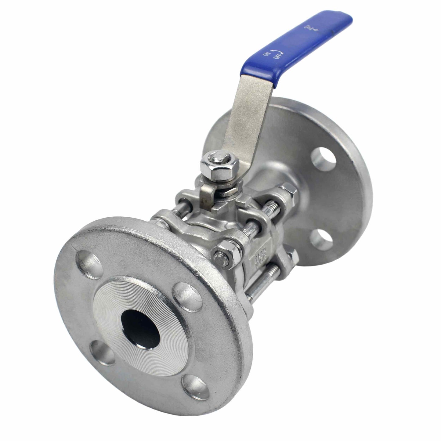 Stainless steel ball valve DNOVA BV3131P(3pc)-FP-F-H SS304, full port, flanged connection, with handle
