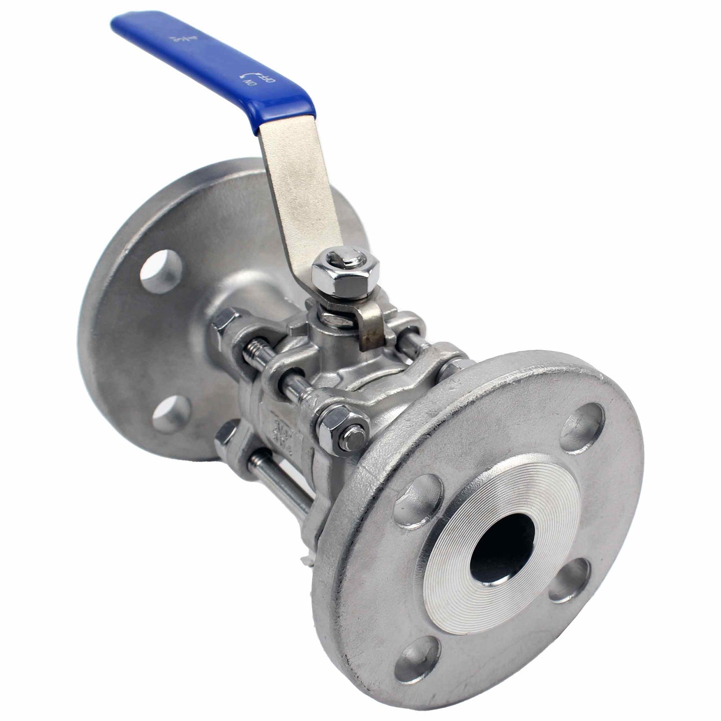 Stainless steel ball valve DNOVA BV.F.Fp.T.316.180 580 psi, SS316, full port, flanged connection, with handle