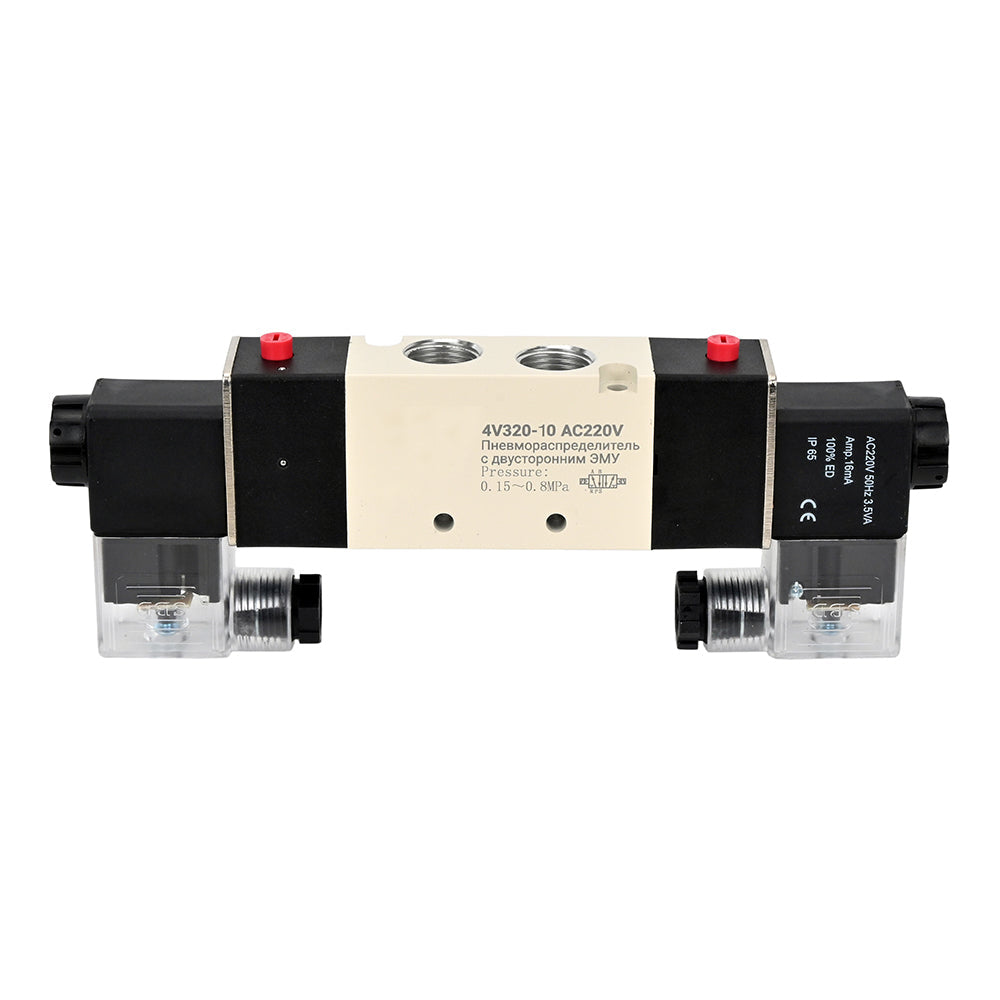 Distribuidor neumático DNOVA 4V320 AC220V, canales de trabajo de 8 mm, con control electromagnético de dos vías