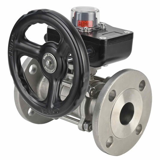 Stainless steel ball valve DNOVA ksfpt-316-180-hgb, body material - stainless steel AISI 316, ball material - stainless steel AISI 316, seal - PTFE, handle operated
