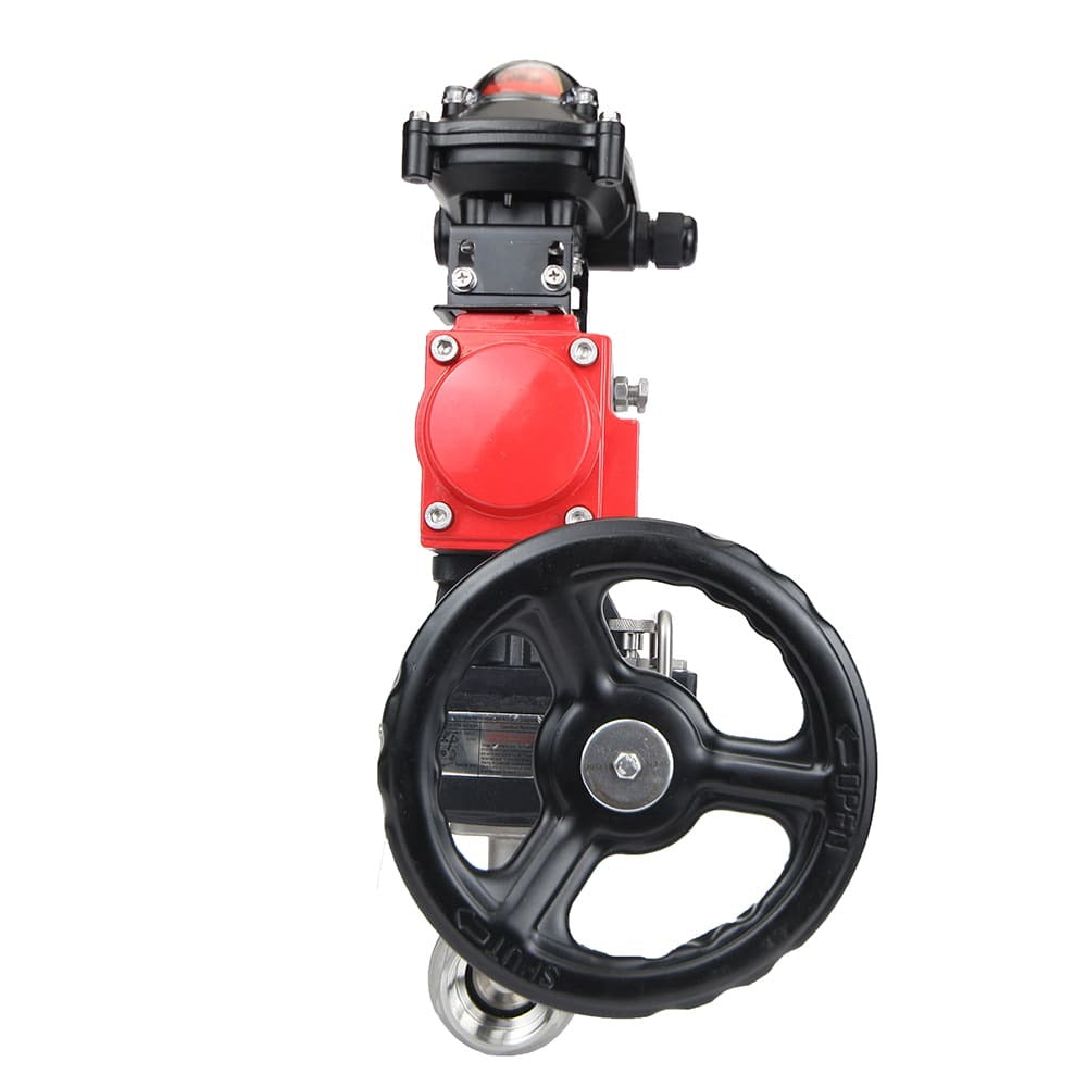 Stainless steel ball valve DNOVA BVMP.316.230-ISO 914 PSI, threaded, full port, body material - stainless steel AISI 316, with double-acting pneumatic actuator DNOVA DA, limit switch block APL-410N EX, manual override HDM