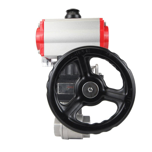 Stainless steel ball valve DNOVA kshmp316-DNOVA-da-4m310-24-hdm, body material - stainless steel AISI 316, ball material - stainless steel AISI 316, seal - PTFE, pneumatic actuator operated