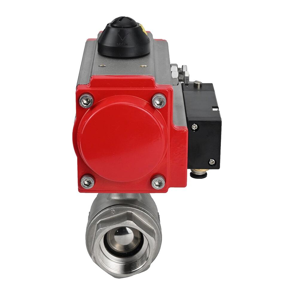 Stainless steel ball valve DNOVA kshmp316-DNOVA-da-4m310-110/220v, body material - stainless steel AISI 316, ball material - stainless steel AISI 316, seal - PTFE, pneumatic actuator operated