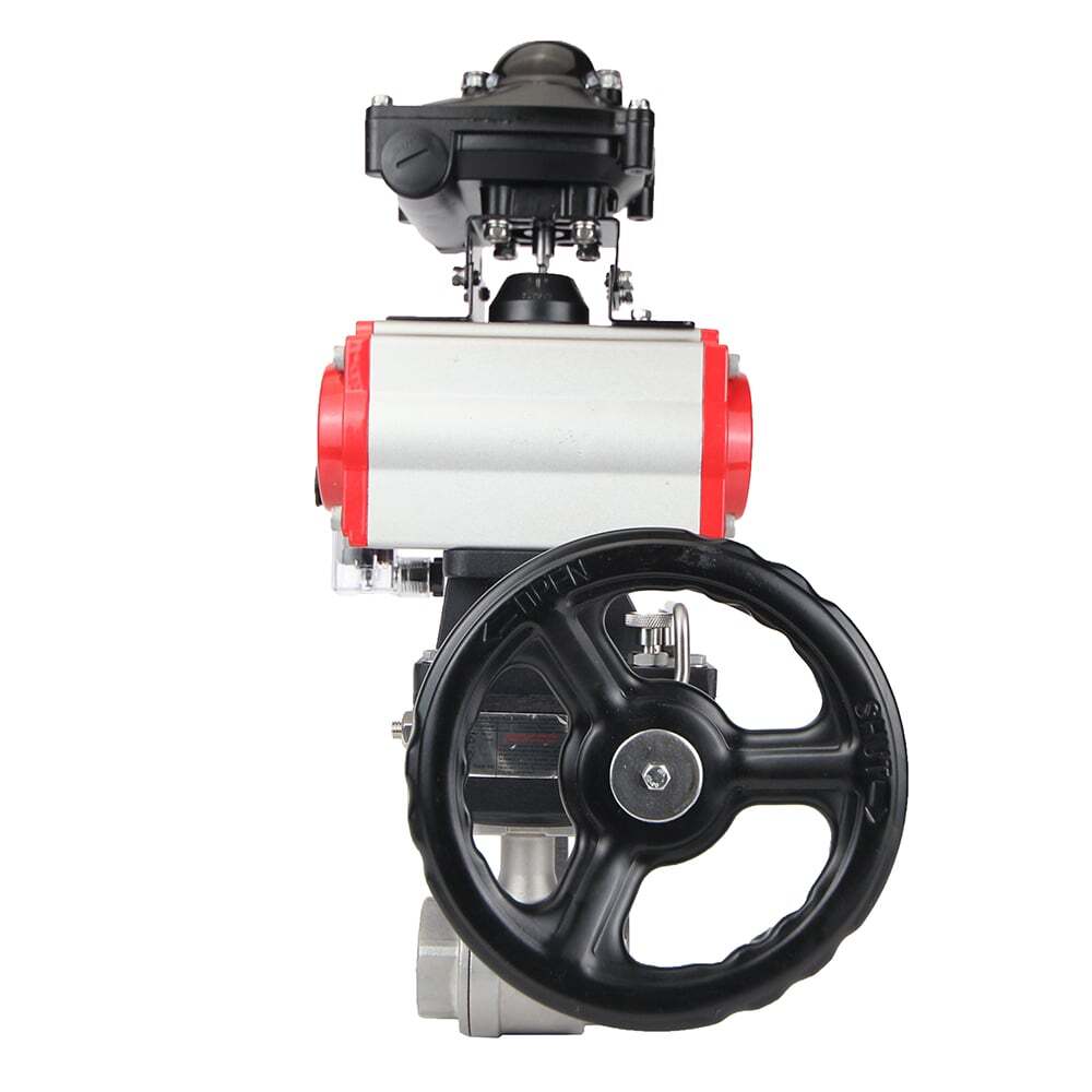 Stainless steel ball valve DNOVA kshmp316-DNOVA-da-4m310-110/220v-apl-210n-hdm, body material - stainless steel AISI 316, ball material - stainless steel AISI 316, seal - PTFE, pneumatic actuator operated