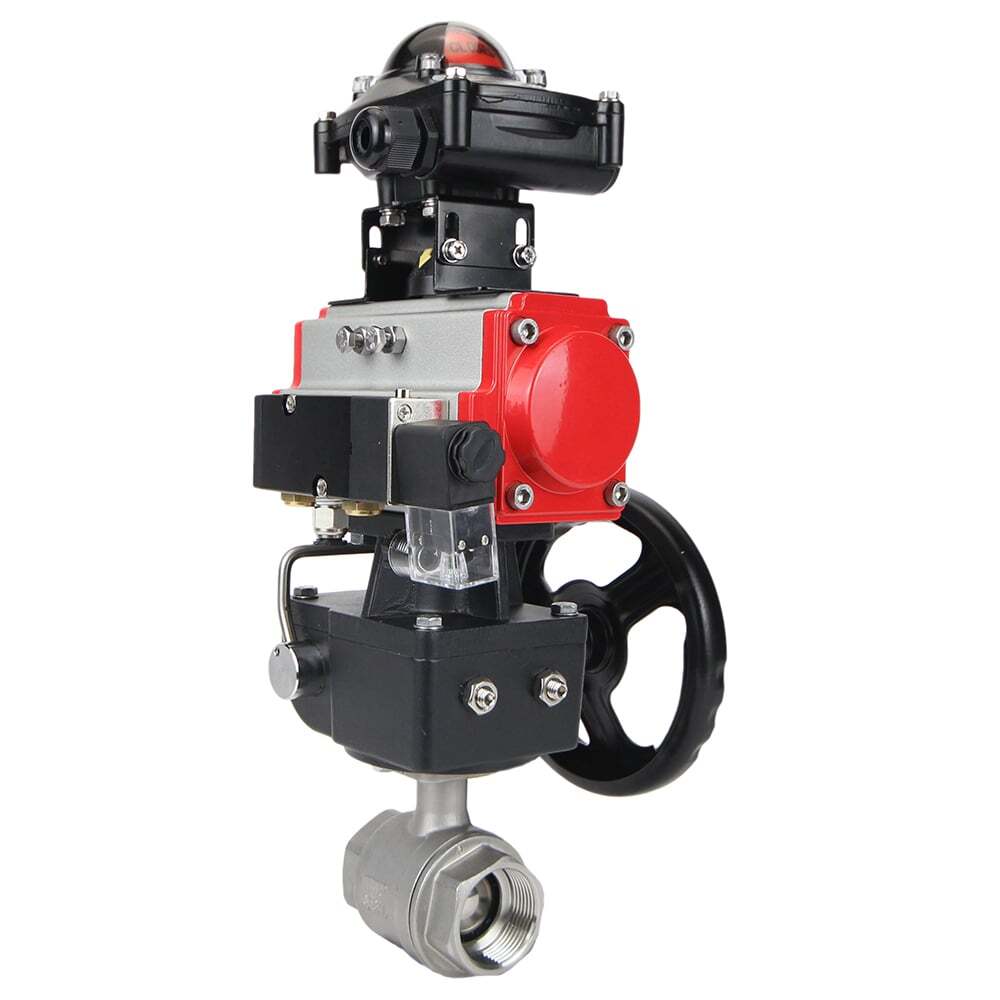 Stainless steel ball valve DNOVA kshmp316-DNOVA-da-4m310-110/220v-apl-210n-hdm, body material - stainless steel AISI 316, ball material - stainless steel AISI 316, seal - PTFE, pneumatic actuator operated