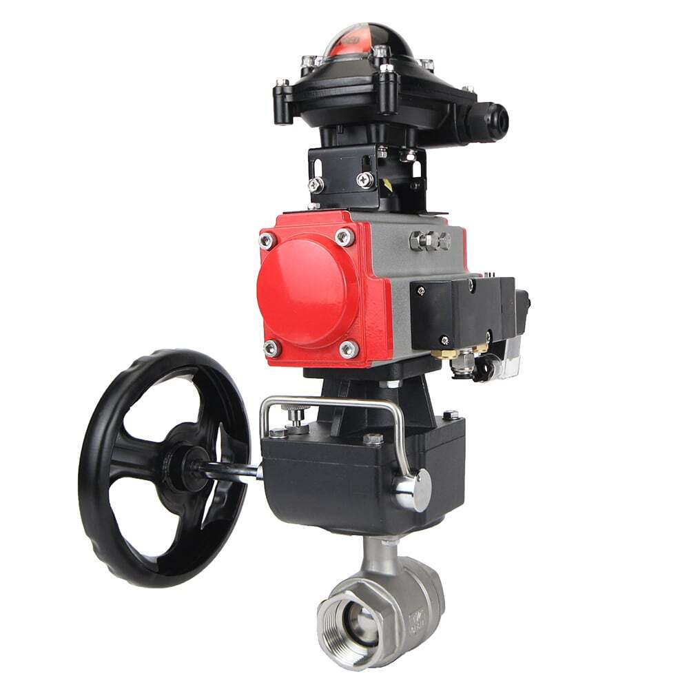 Stainless steel ball valve DNOVA kshmp316-DNOVA-da-4m310-110/220v-apl-210n-hdm, body material - stainless steel AISI 316, ball material - stainless steel AISI 316, seal - PTFE, pneumatic actuator operated