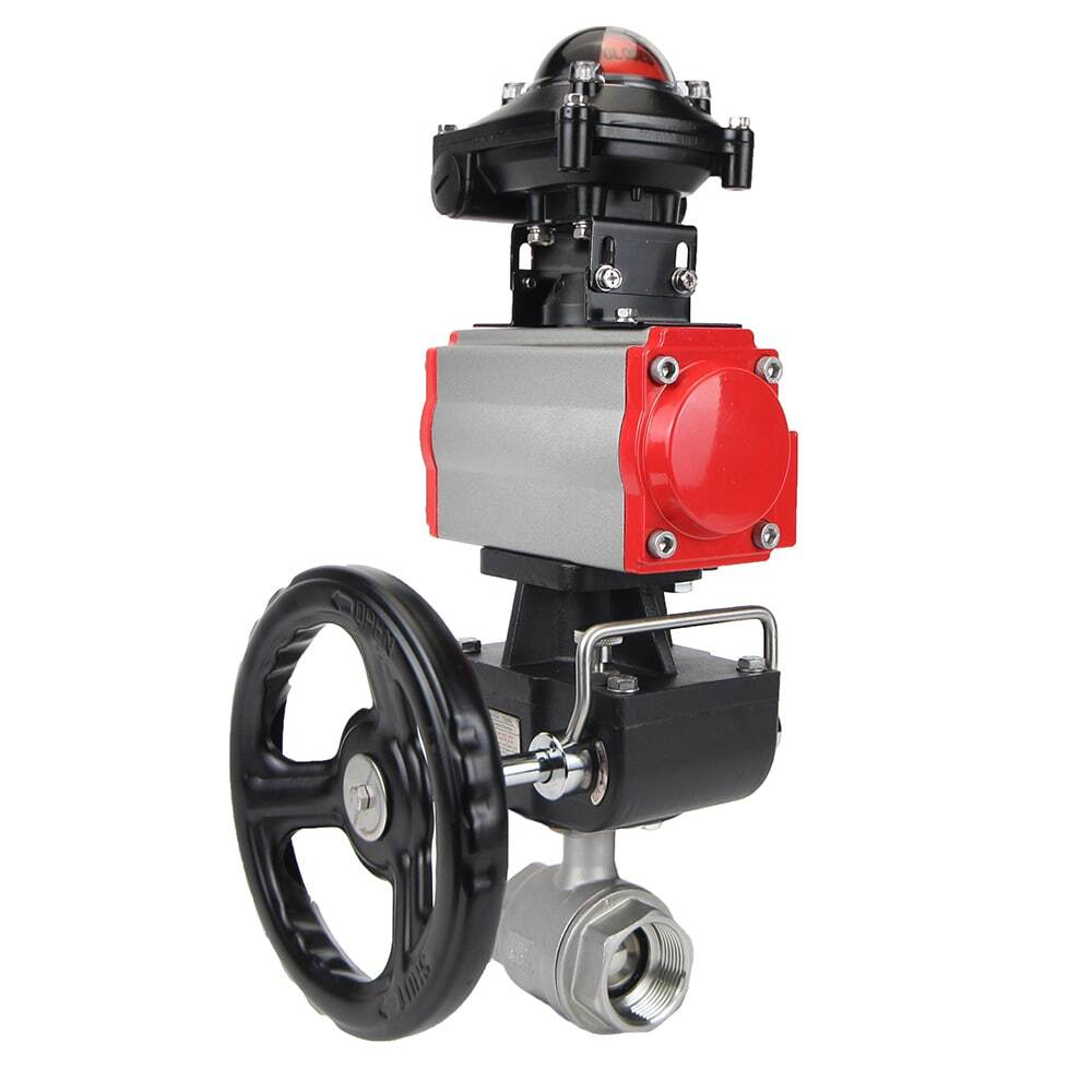 Stainless steel ball valve DNOVA kshmp316-DNOVA-da-4m310-24v-apl-210n-hdm, body material - stainless steel AISI 316, ball material - stainless steel AISI 316, seal - PTFE, pneumatic actuator operated