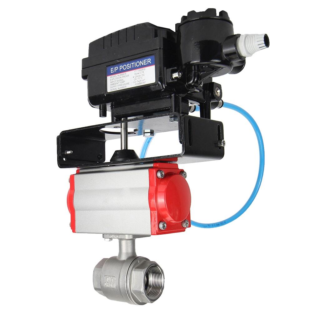 Stainless steel ball valve DNOVA kshmp316-DNOVA-da-yt1000rsn, body material - stainless steel AISI 316, ball material - stainless steel AISI 316, seal - PTFE, pneumatic actuator operated