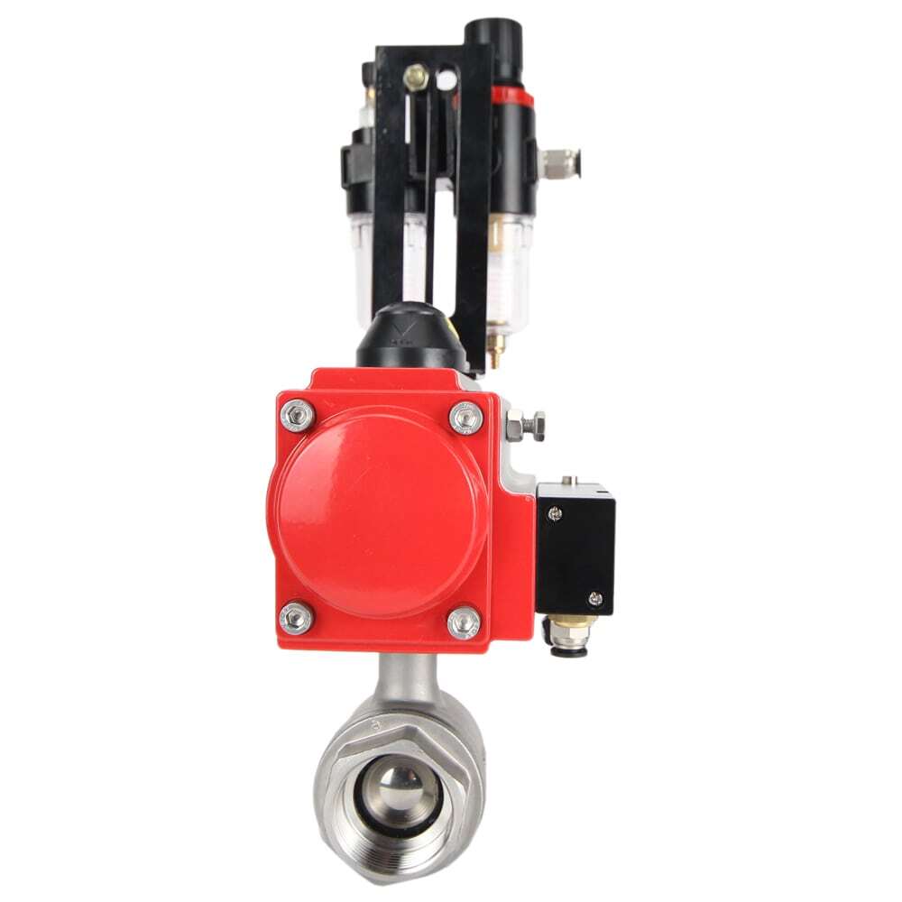 Válvula de bola de acero inoxidable DNOVA kshmp316-DNOVA-da-4m310-110/220-afc2000, material del cuerpo: acero inoxidable AISI 316, material de la bola: acero inoxidable AISI 316, junta: PTFE, accionamiento neumático.