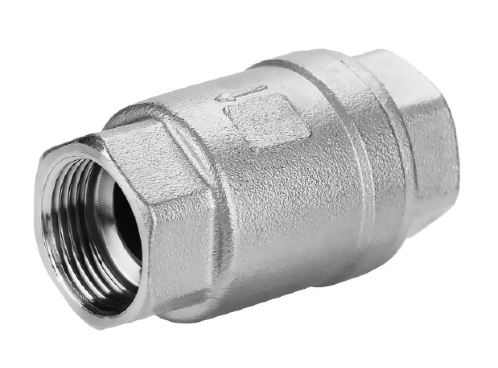 Válvula de retención de resorte DNOVA VCS3232P-T 40 bar, 63 bar, material del cuerpo: acero inoxidable AISI 316, junta: PTFE, conexión roscada NPT/BSP
