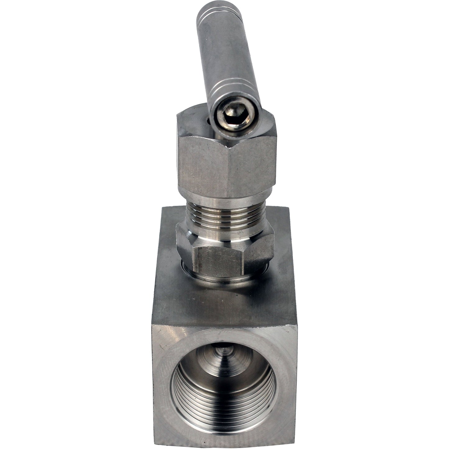 DNOVA VN32M-T-Ht threaded needle valve, body - stainless steel 316, seal - metal, with T-handle