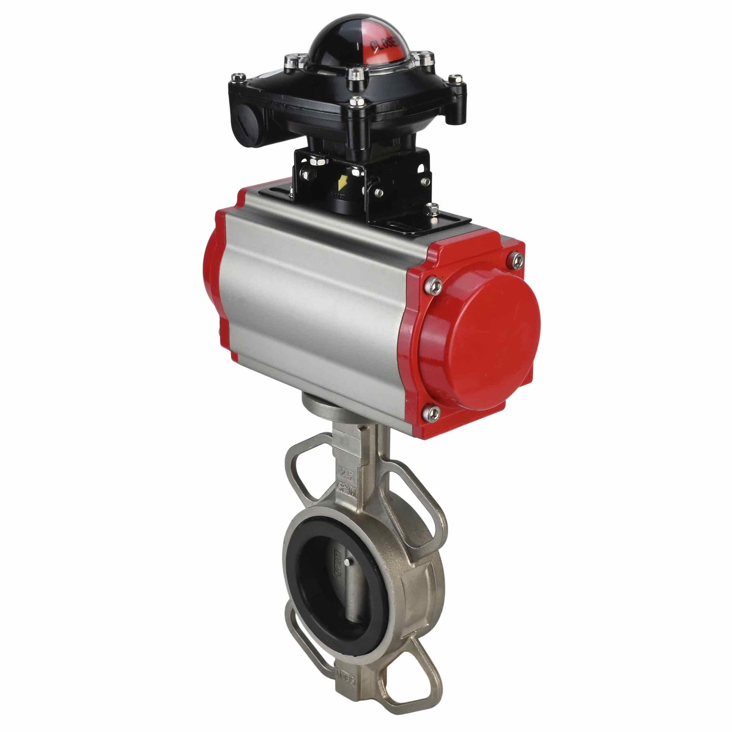 Válvula de mariposa de agua DNOVA 316l-viton-sa-apl210n, material del cuerpo - acero inoxidable AISI 316L, material del disco - acero inoxidable AISI 316L, sello - VITON, actuador neumático operado