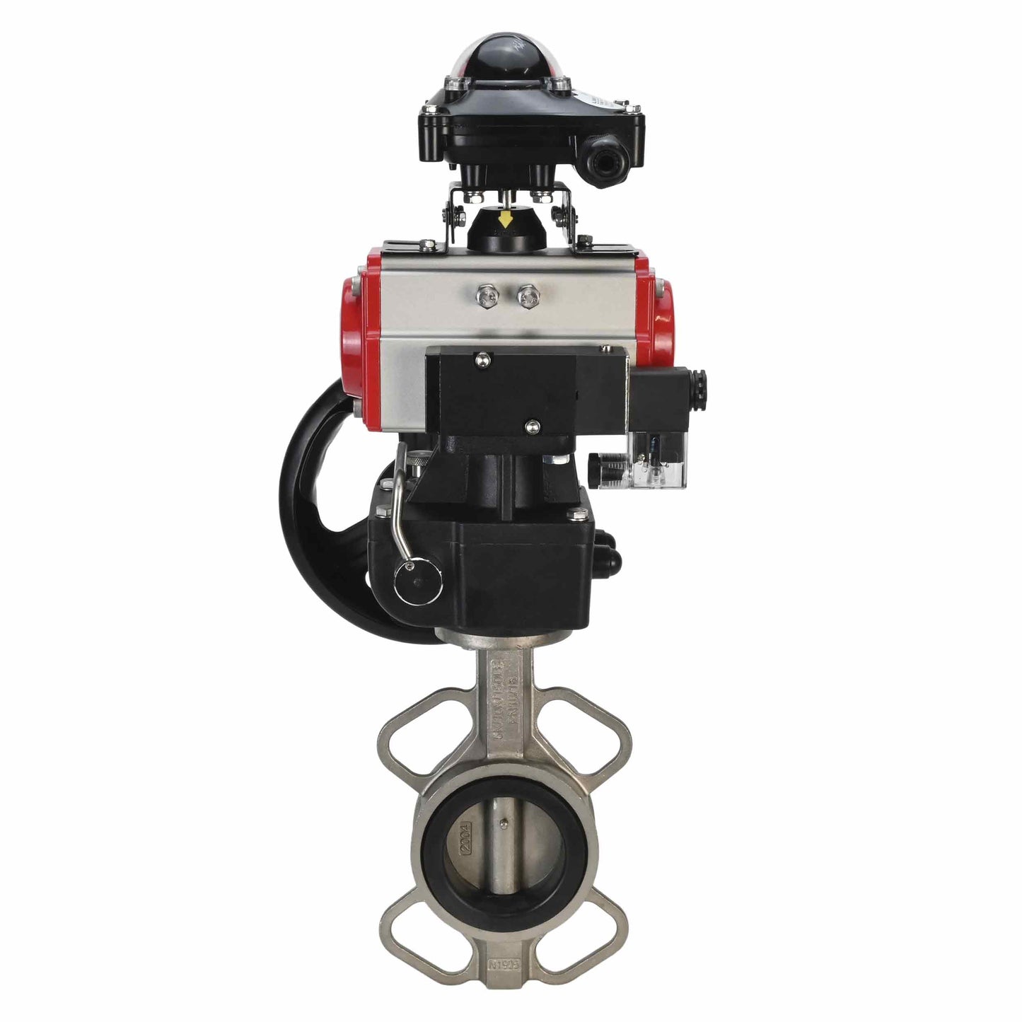 Water Butterfly Valve DNOVA 316l-316l-nbr-da-4M310-110/220-apl210n-gm, body material - stainless steel AISI 316L, disk material - stainless steel AISI 316L, seal - NBR, pneumatic actuator operated