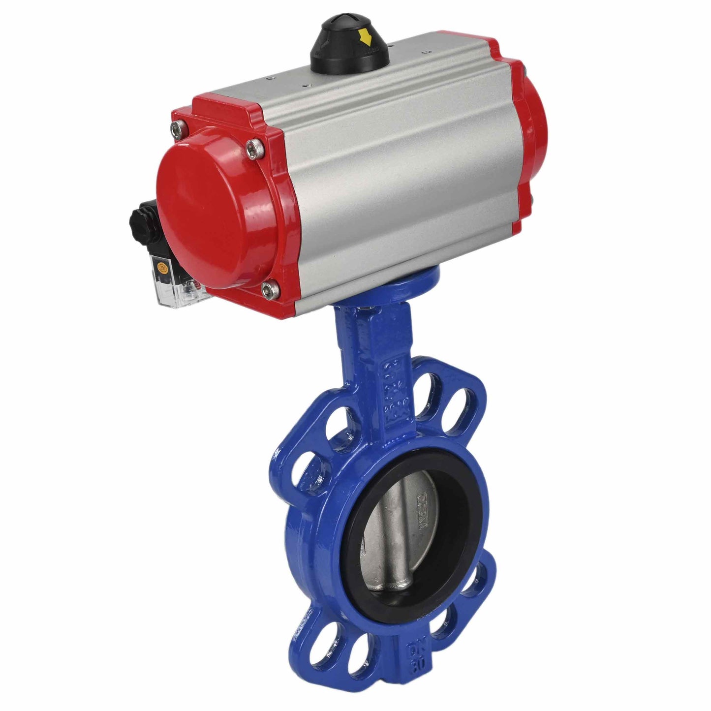 Water Butterfly Valve DNOVA g50-g40-epdm-DNOVA-da-4m310-110/220, body material - cast iron GGG50, disk material - cast iron GGG40, seal - EPDM, pneumatic actuator operated