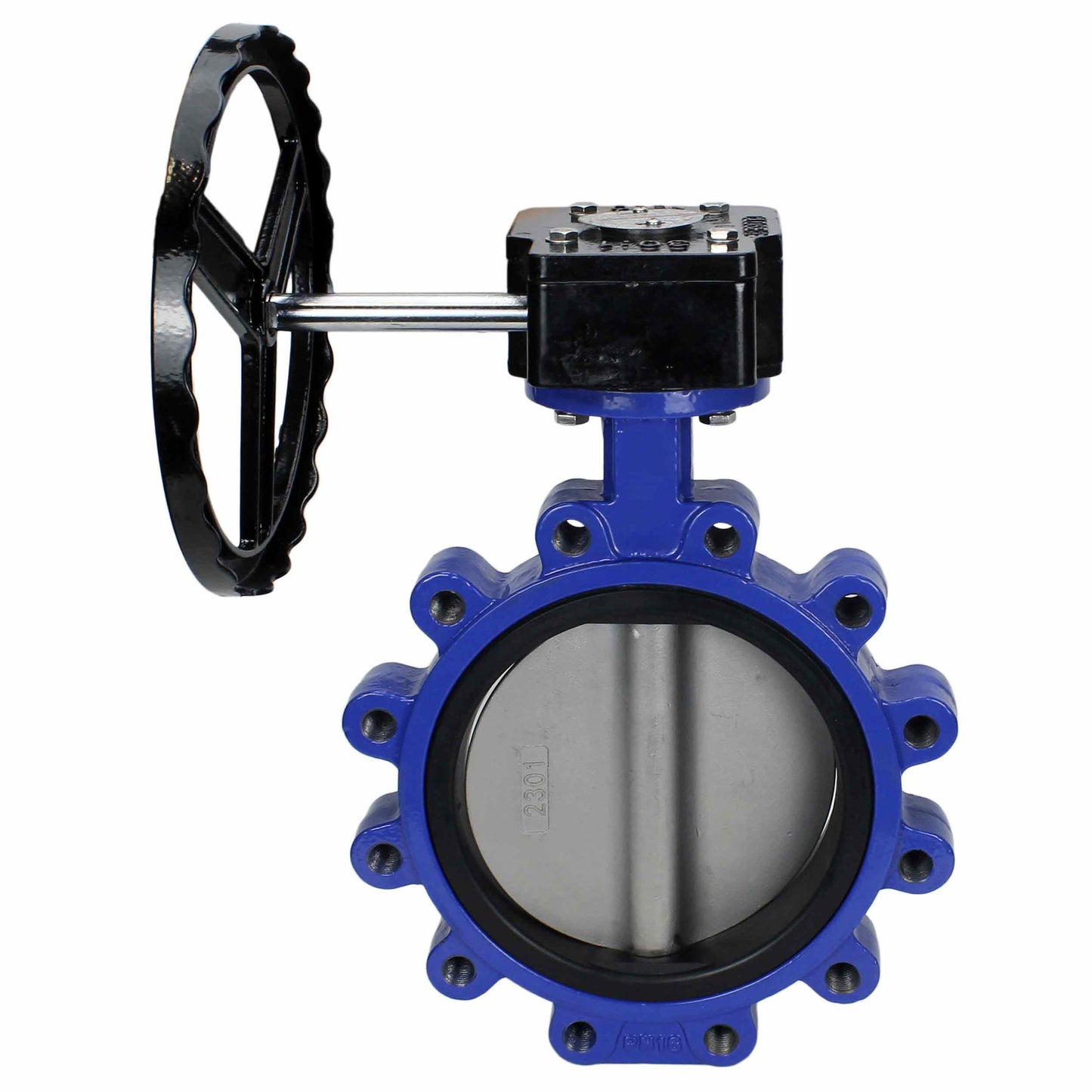 Válvula de mariposa de agua DNOVA WBV1631N-2W-Fb-R, material del cuerpo - fundición QT450, material del disco - acero inoxidable AISI 304, sello - NBR, caja de engranajes