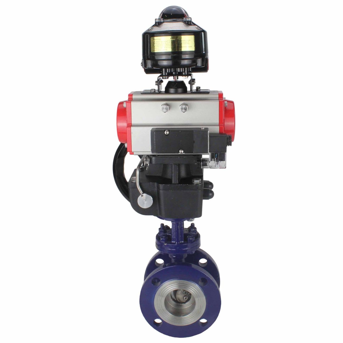 Water Butterfly Valve DNOVA WBV3EX-3432M-1W-F-ISO, body material - Carbon steel, disk material - Stainless steel AISI 316, seal - Metal, pneumatic actuator PA-DA double action, 4M310-08 24V, LSU APL-510N EX, handwheel MON