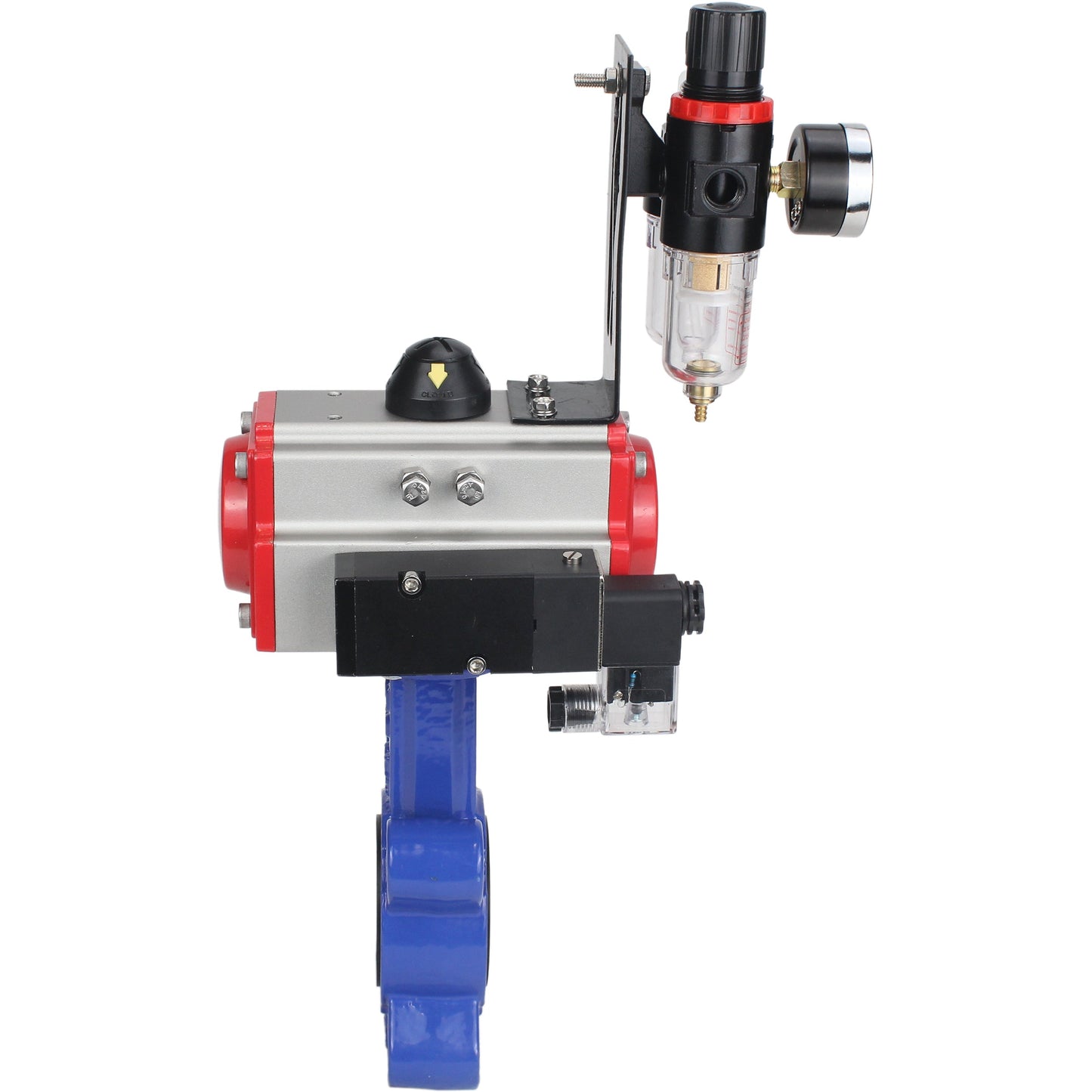 صمام فراشة الماء DNOVA WBV1616E-2W-Fb-H، مادة الهيكل: حديد زهر QT450، مادة القرص: حديد زهر QT450، الختم: EPDM، مشغل هوائي PA-SA مع نوابض رجوع، 4M310-08 24 فولت ATU AFC2000