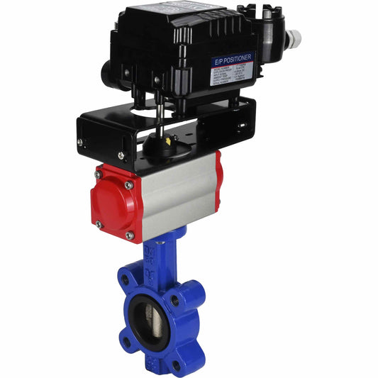 صمام فراشة الماء DNOVA WBV1616N-2W-Fb-H، مادة الهيكل - حديد زهر QT450، مادة القرص - حديد زهر QT450، الختم - NBR، مشغل هوائي PA-SA مع نوابض رجوع، موضع YT-1000RSN بدون تغذية راجعة