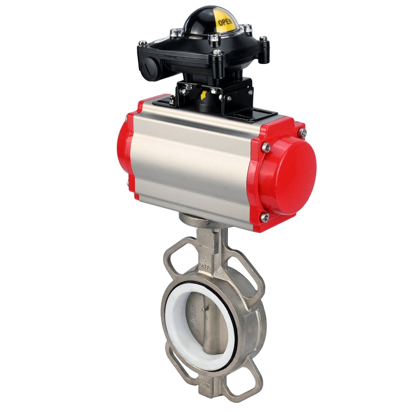 Water Butterfly Valve DNOVA 316l-316l-ptfe-da-4m310-110/220-apl210n, body material - stainless steel AISI 316L, disk material - stainless steel AISI 316L, seal - PTFE, pneumatic actuator operated