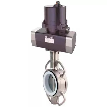 Butterfly valves DNOVA WBV3131E-2W-Fb-H interflanged, body - stainless steel 304, disc - stainless steel 304, seal - EPDM, with electric quarter turn actuator DNOVA QTSA-N-EM-O0-220VAC