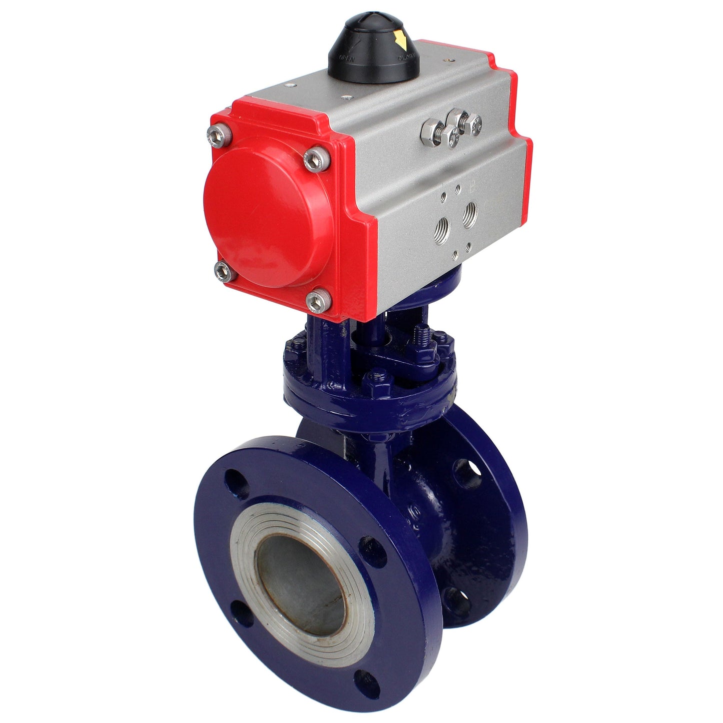 Water Butterfly Valve DNOVA WBV3EX-3432M-1W-F-ISO, body material - Carbon steel, disk material - Stainless steel AISI 316, seal - Metal, pneumatic actuator PA-SA with return springs