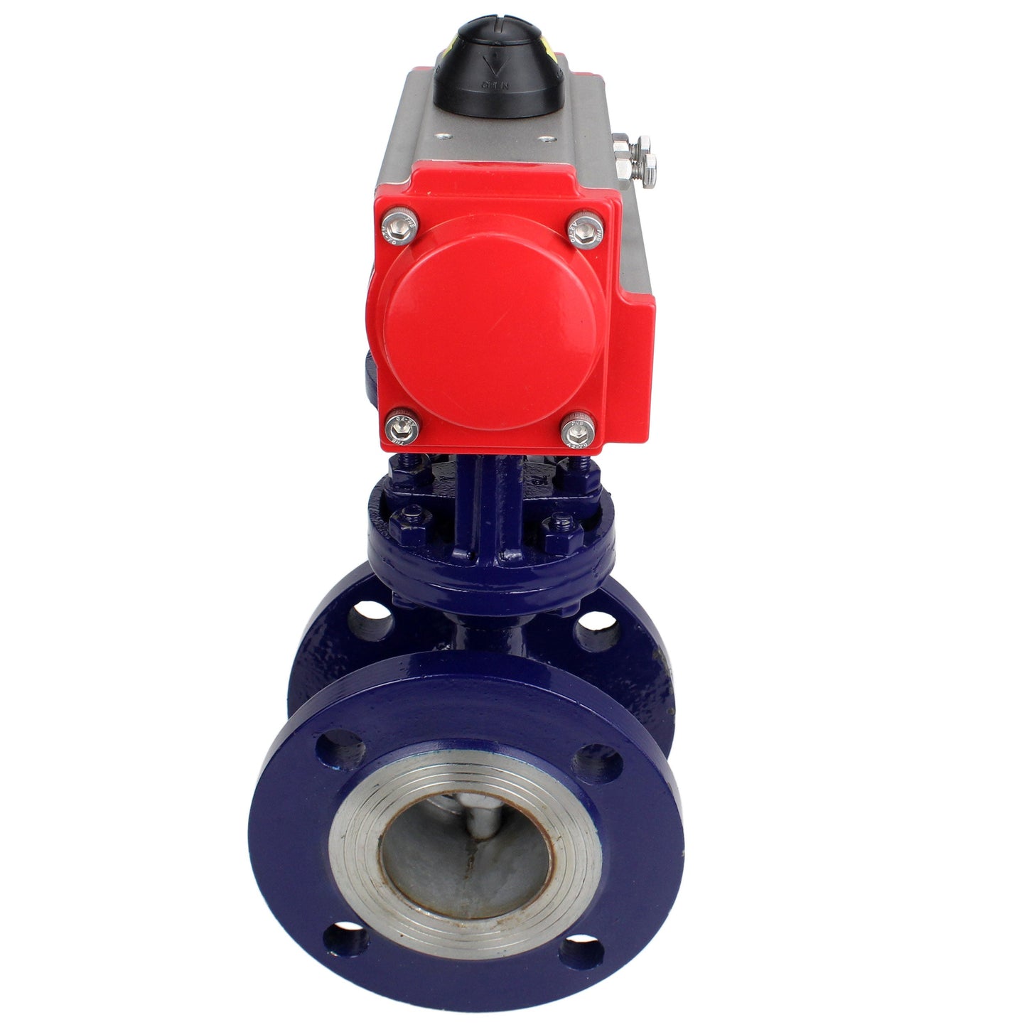 Water Butterfly Valve DNOVA WBV3EX-3432M-1W-F-ISO, body material - Carbon steel, disk material - Stainless steel AISI 316, seal - Metal, pneumatic actuator PA-SA with return springs