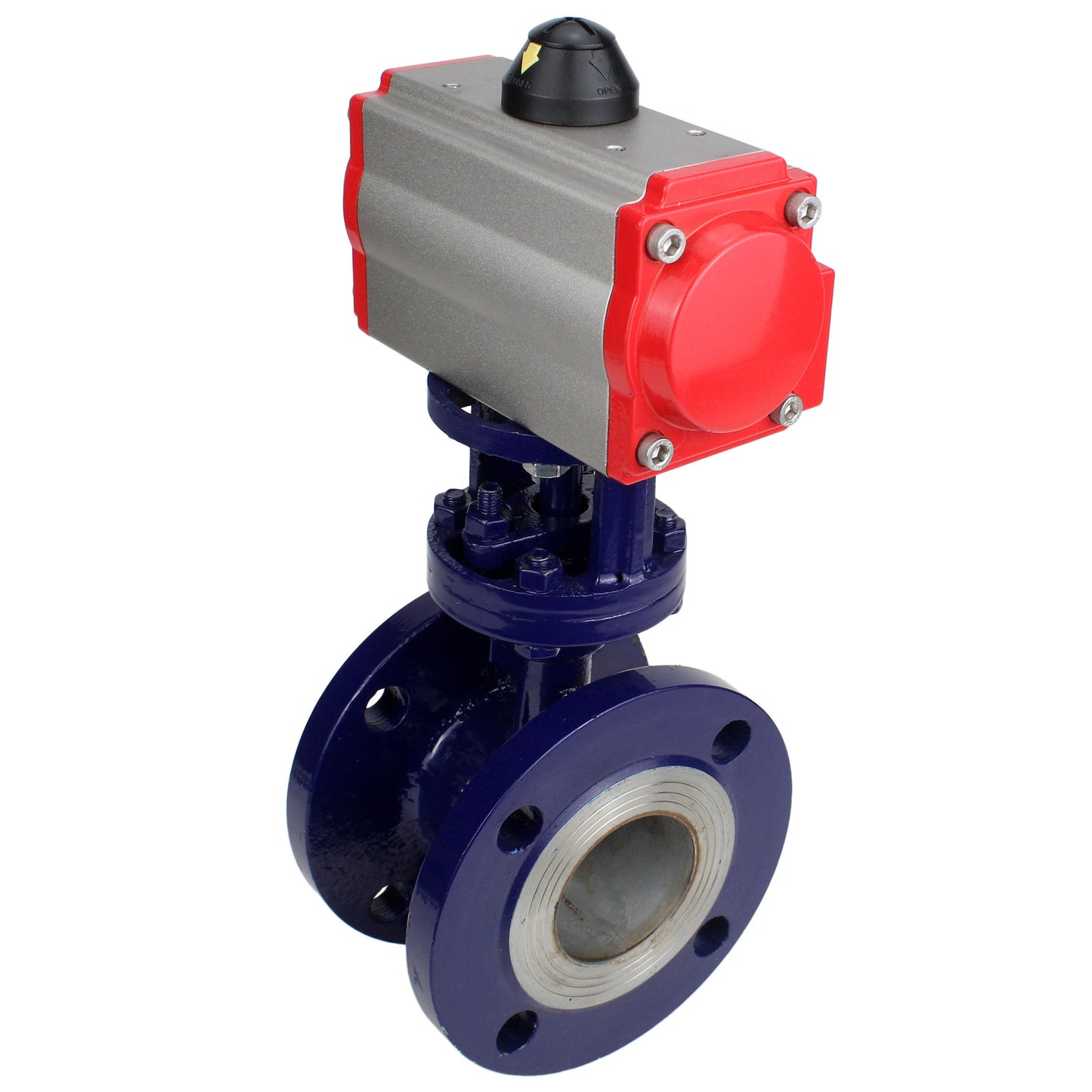 Water Butterfly Valve DNOVA WBV3EX-3432M-1W-F-ISO, body material - Carbon steel, disk material - Stainless steel AISI 316, seal - Metal, pneumatic actuator PA-SA with return springs