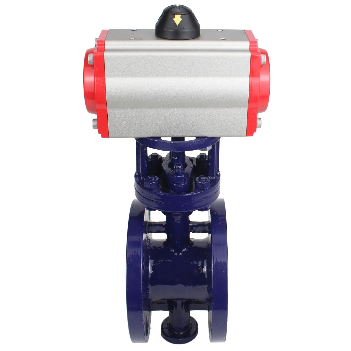 Water Butterfly Valve DNOVA WBV3EX-3432M-1W-F-ISO, body material - Carbon steel, disk material - Stainless steel AISI 316, seal - Metal, pneumatic actuator PA-SA with return springs