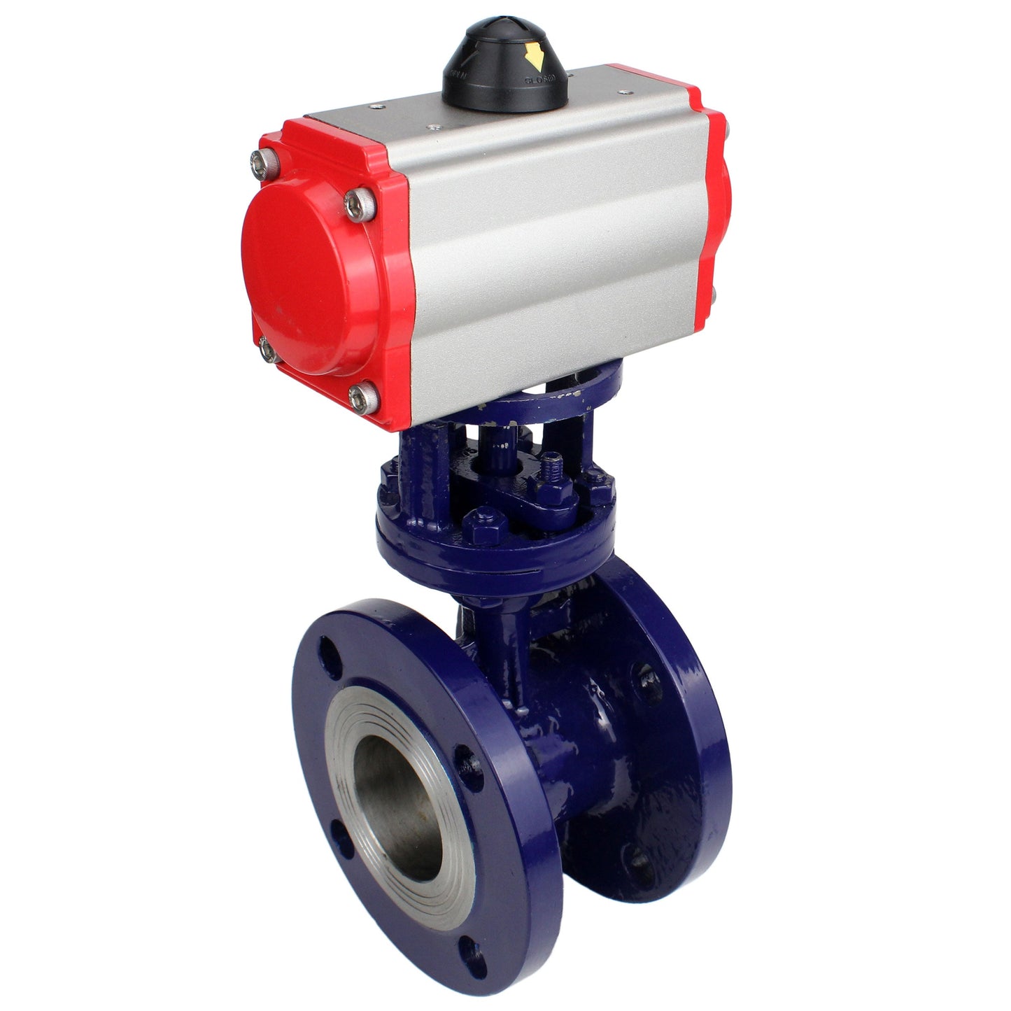 Water Butterfly Valve DNOVA WBV3EX-3432M-1W-F-ISO, body material - Carbon steel, disk material - Stainless steel AISI 316, seal - Metal, pneumatic actuator PA-SA with return springs