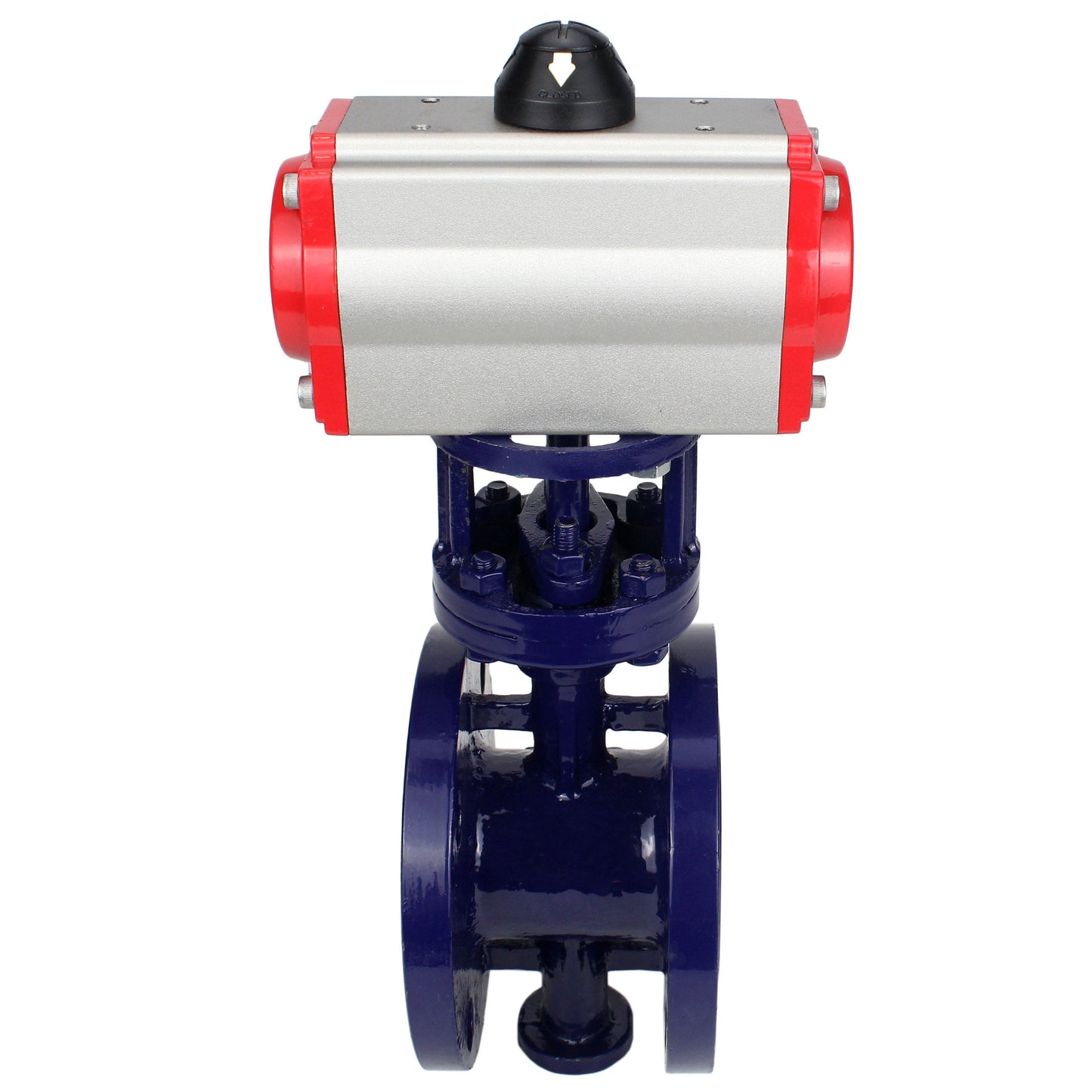 Water Butterfly Valve DNOVA WBV3EX-3432M-1W-F-ISO, body material - Carbon steel, disk material - Stainless steel AISI 316, seal - Metal, pneumatic actuator PA-SA with return springs, 4M310-08 220V