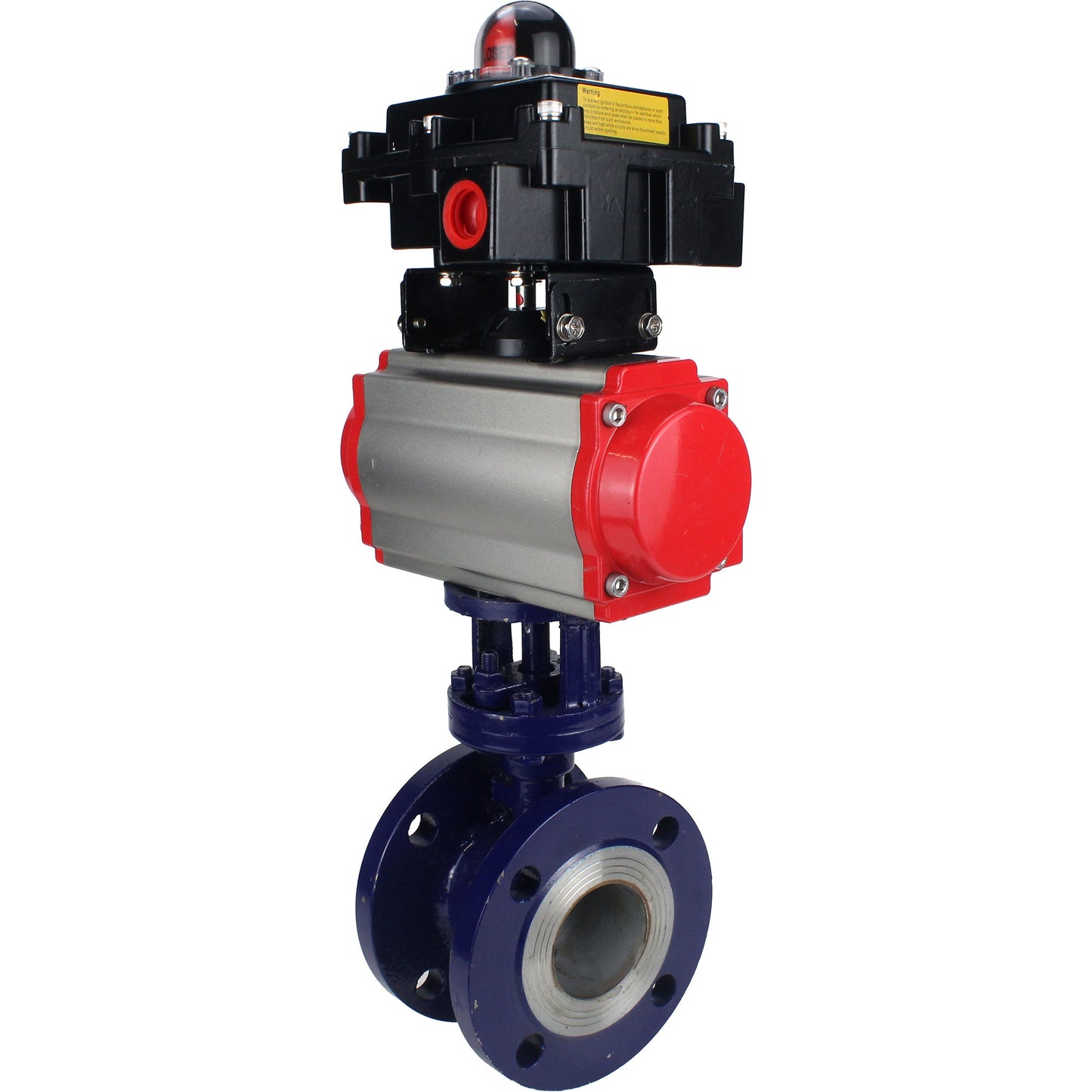 Water Butterfly Valve DNOVA WBV3EX-3432M-1W-F-ISO, body material - Carbon steel, disk material - Stainless steel AISI 316, seal - Metal, pneumatic actuator PA-SA with return springs, 4M310-08 220V, LSU APL-410N EX