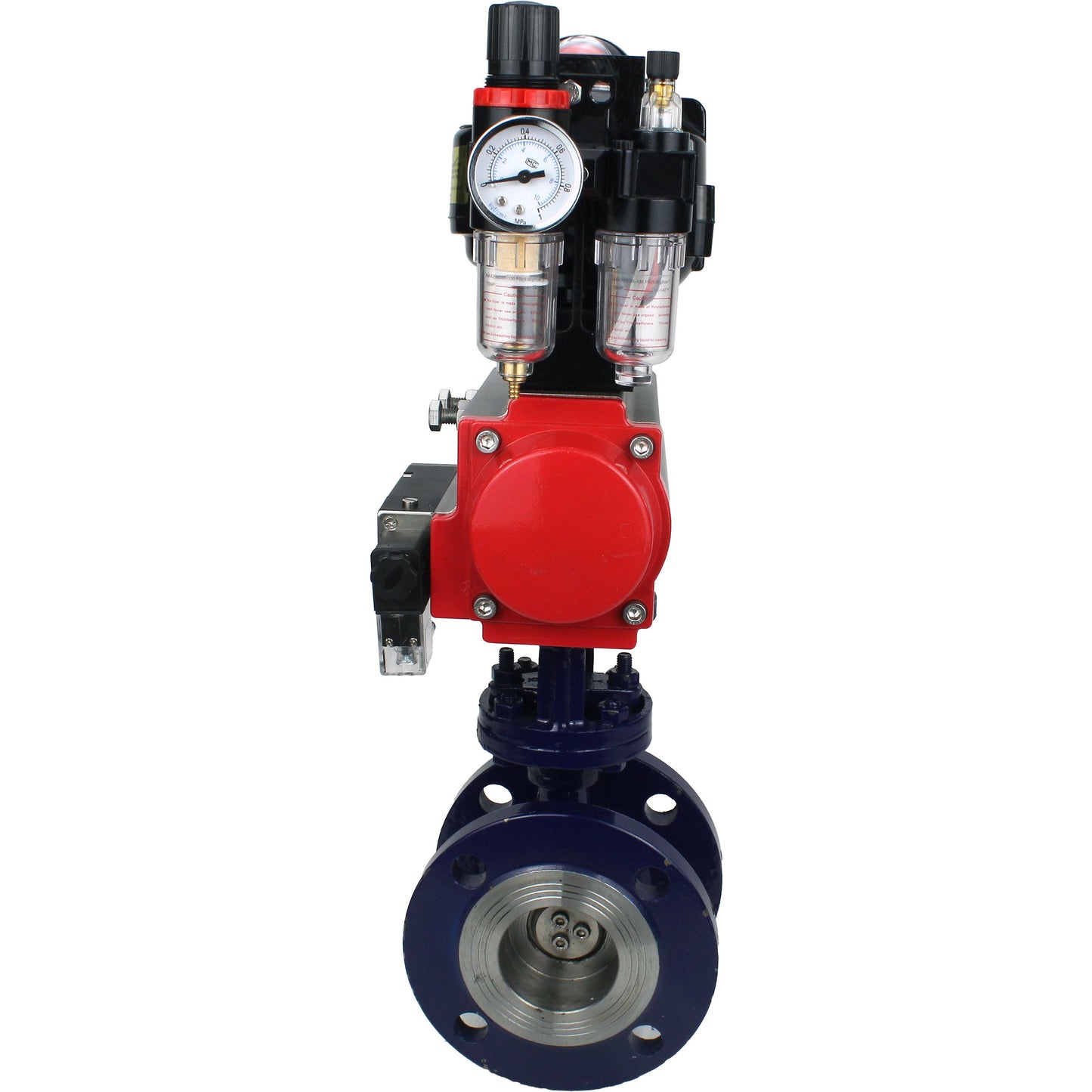 Water Butterfly Valve DNOVA WBV3EX-3432M-1W-F-ISO, body material - Carbon steel, disk material - Stainless steel AISI 316, seal - Metal, pneumatic actuator PA-SA with return springs, 4M310-08 220V, LSU APL-510N EX, ATU AFC2000