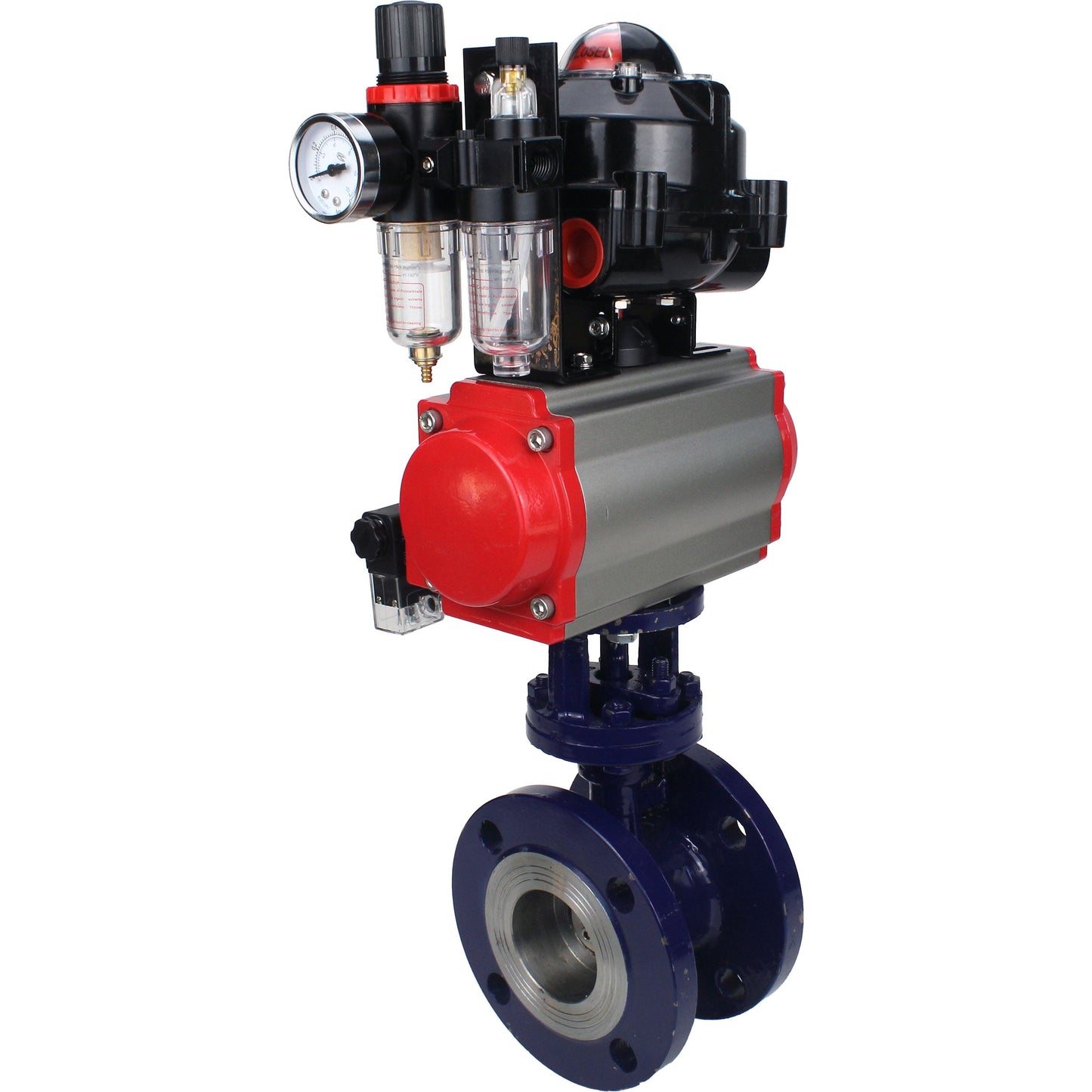 Water Butterfly Valve DNOVA WBV3EX-3432M-1W-F-ISO, body material - Carbon steel, disk material - Stainless steel AISI 316, seal - Metal, pneumatic actuator PA-SA with return springs, 4M310-08 220V, LSU APL-510N EX, ATU AFC2000