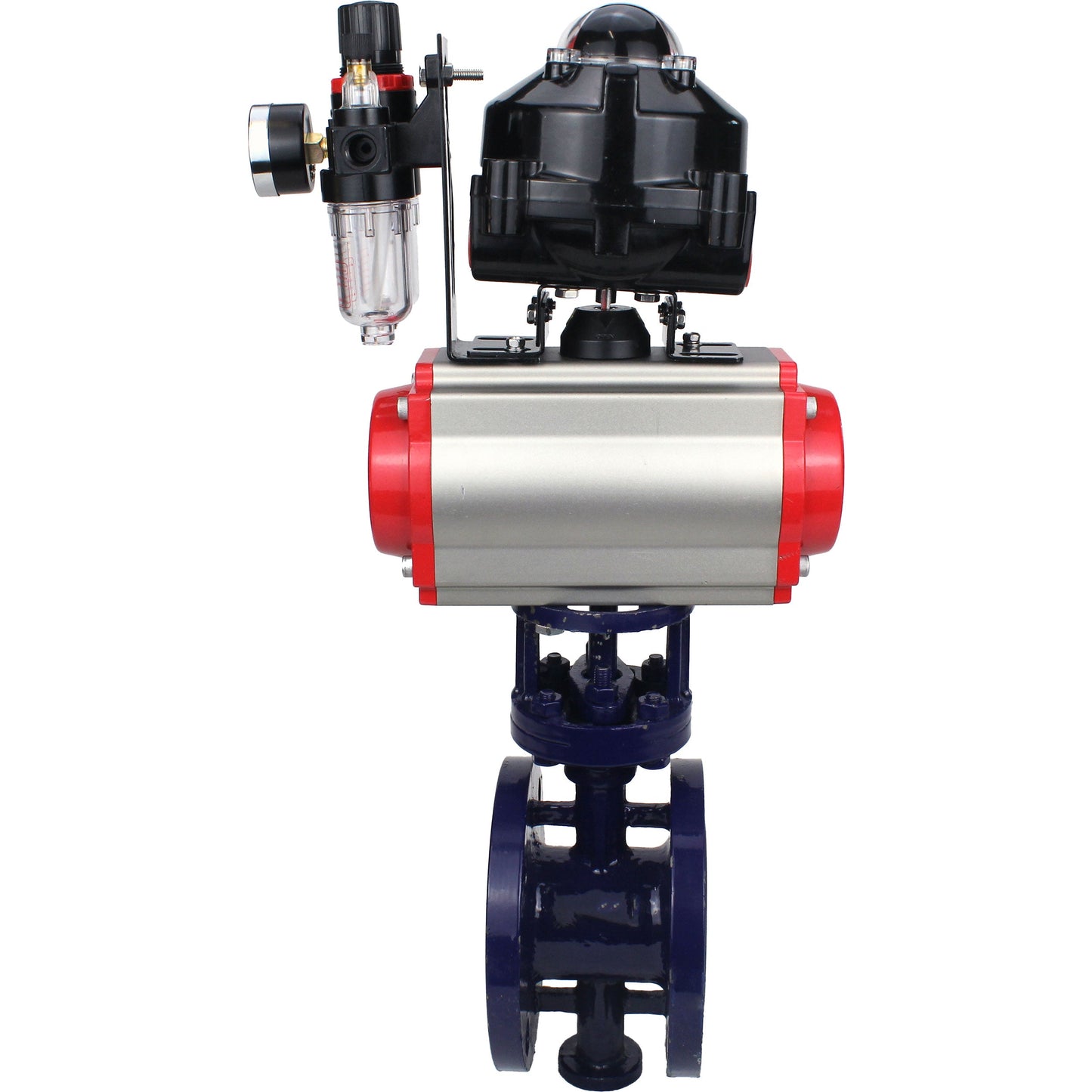 Water Butterfly Valve DNOVA WBV3EX-3432M-1W-F-ISO, body material - Carbon steel, disk material - Stainless steel AISI 316, seal - Metal, pneumatic actuator PA-SA with return springs, 4M310-08 220V, LSU APL-510N EX, ATU AFC2000