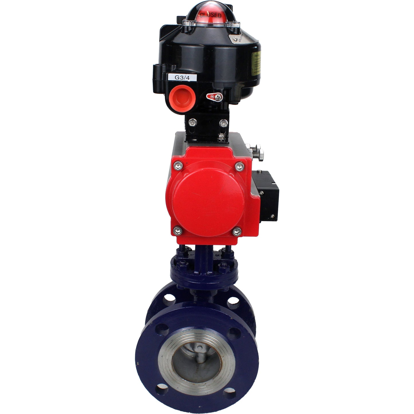 Water Butterfly Valve DNOVA WBV3EX-3432M-1W-F-ISO, body material - Carbon steel, disk material - Stainless steel AISI 316, seal - Metal, pneumatic actuator PA-SA with return springs, 4M310-08 220V, LSU APL-510N EX, ATU AFC2000