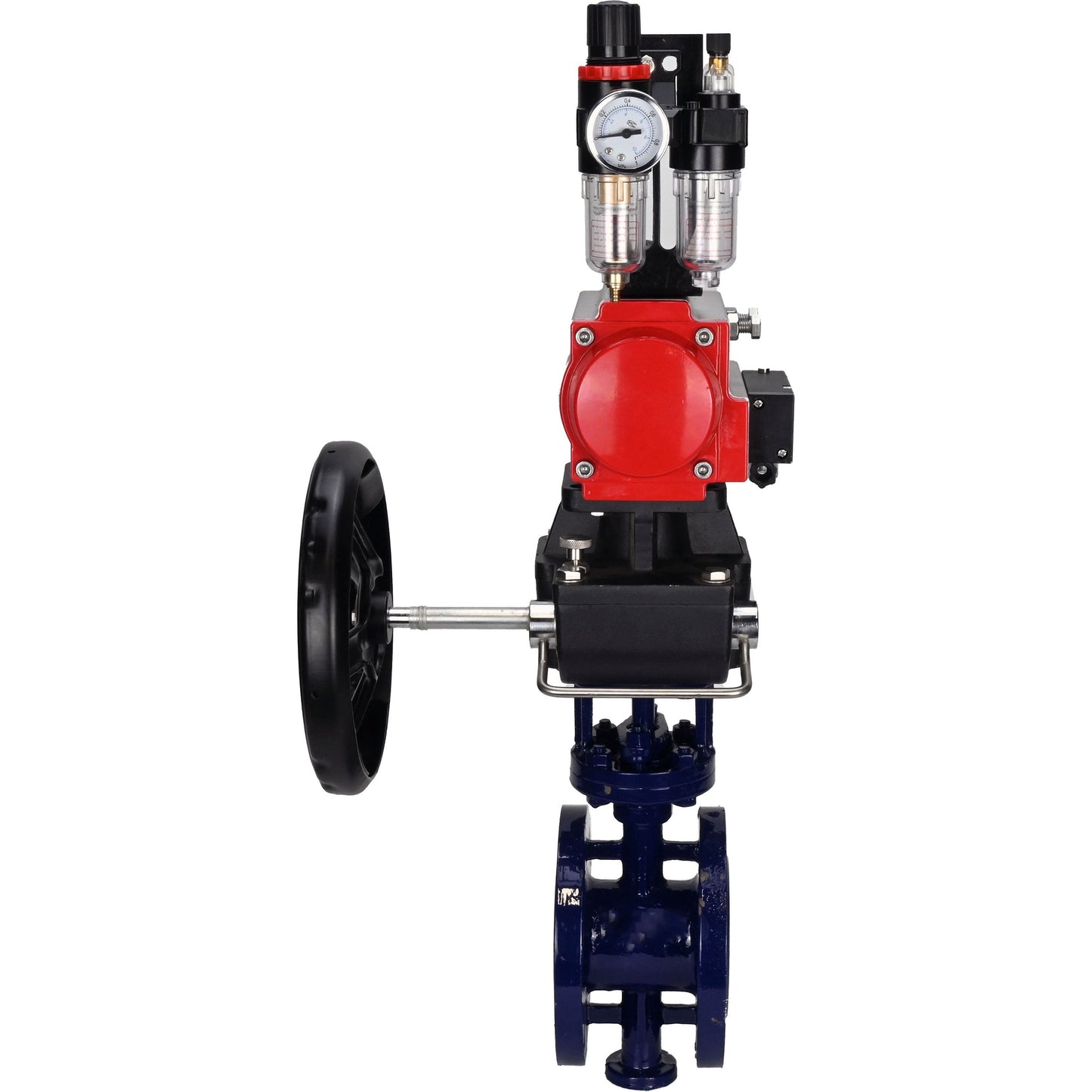 Water Butterfly Valve DNOVA WBV3EX-3432M-1W-F-ISO, body material - Carbon steel, disk material - Stainless steel AISI 316, seal - Metal, pneumatic actuator PA-DA double action, 4M310-08 24V handwheel MON, ATU AFC2000