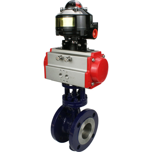 Water Butterfly Valve DNOVA WBV3EX-3432M-1W-F-ISO, body material - Carbon steel, disk material - Stainless steel AISI 316, seal - Metal, pneumatic actuator PA-SA with return springs, , LSU APL-510N EX