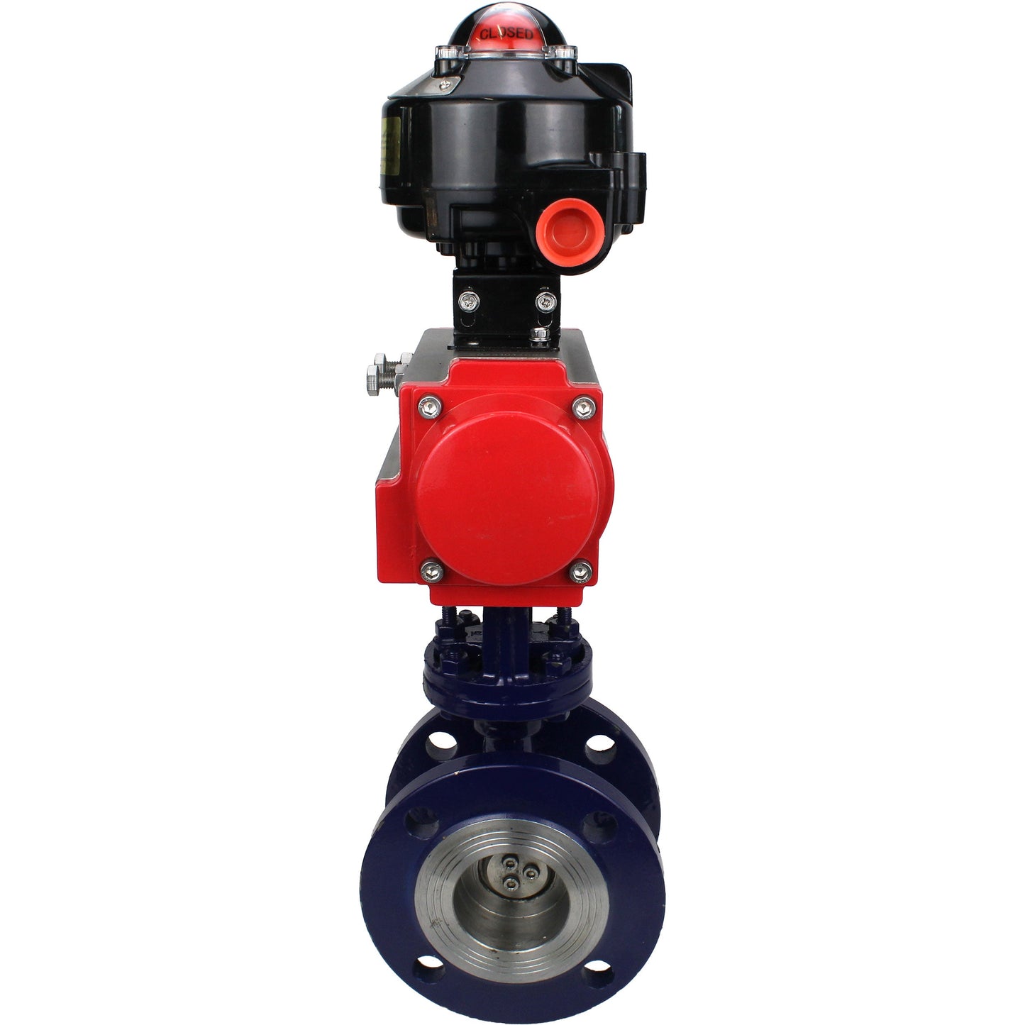 Water Butterfly Valve DNOVA WBV3EX-3432M-1W-F-ISO, body material - Carbon steel, disk material - Stainless steel AISI 316, seal - Metal, pneumatic actuator PA-DA double action, LSU APL-510N EX
