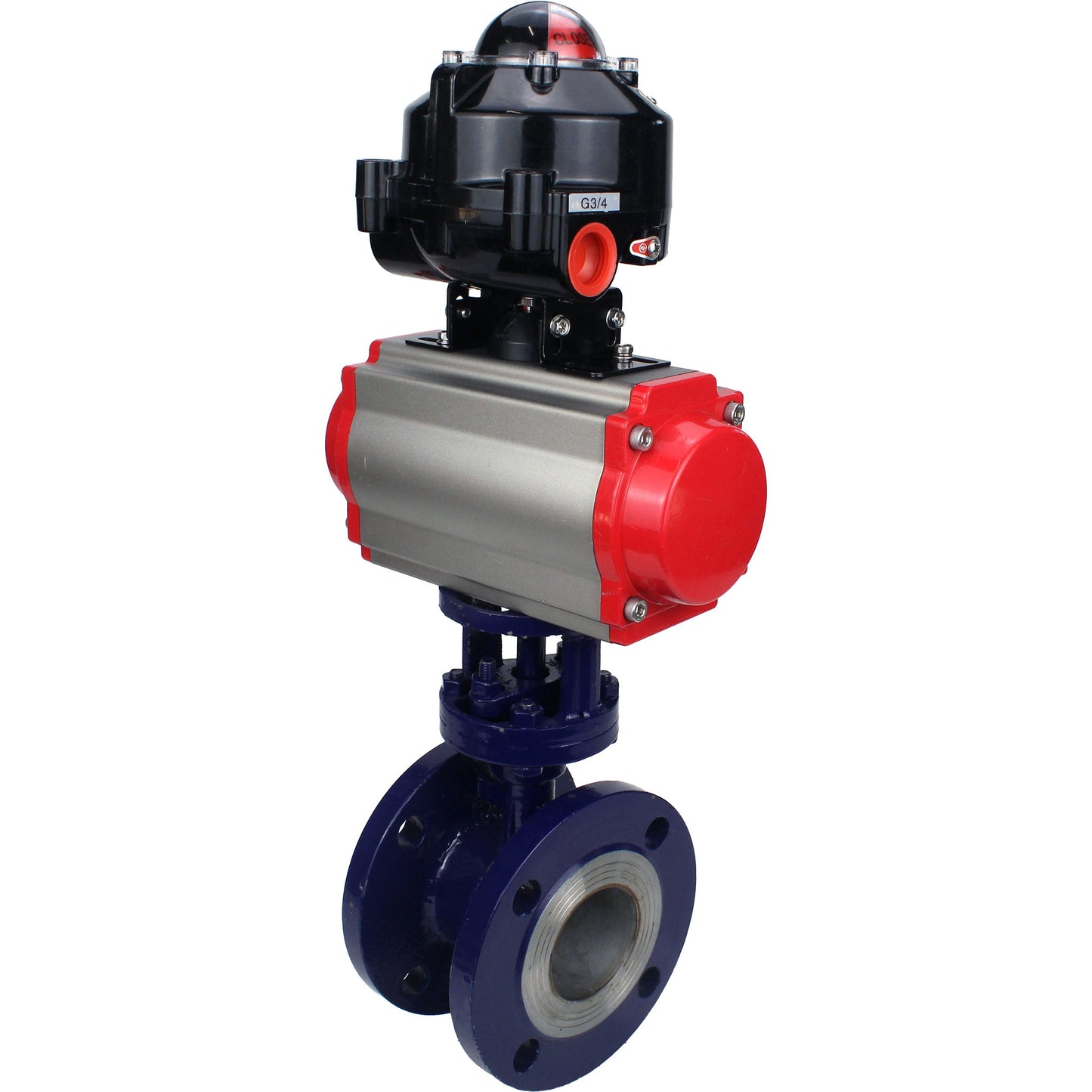 Water Butterfly Valve DNOVA WBV3EX-3432M-1W-F-ISO, body material - Carbon steel, disk material - Stainless steel AISI 316, seal - Metal, pneumatic actuator PA-SA with return springs, , LSU APL-510N EX