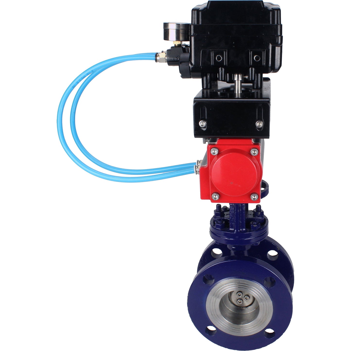 Water Butterfly Valve DNOVA WBV3EX-3432M-1W-F-ISO, body material - Carbon steel, disk material - Stainless steel AISI 316, seal - Metal, pneumatic actuator PA-SA with return springs, positioner YT-1000RSN with feedback