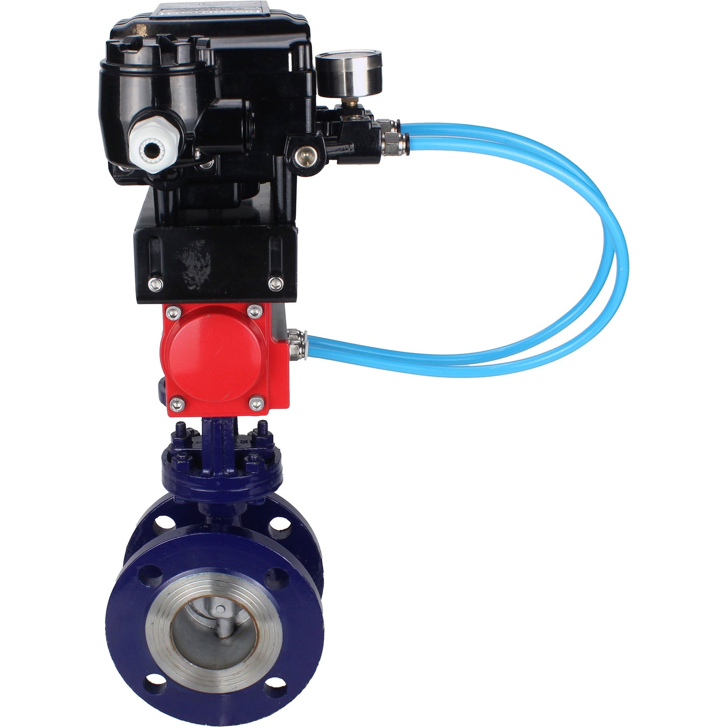 Water Butterfly Valve DNOVA WBV3EX-3432M-1W-F-ISO, body material - Carbon steel, disk material - Stainless steel AISI 316, seal - Metal, pneumatic actuator PA-SA with return springs, positioner YT-1000RSN with feedback