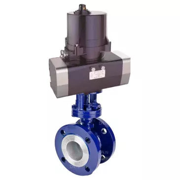 Butterfly valves with triple eccentricity DNOVA WBV3EX-3432M-1W-F-ISO flanged, body - carbon steel WCB, disc - stainless steel 316, seal - METAL, with electric quarter turn actuator DNOVA QTSA-N-EM-O0-220VAC