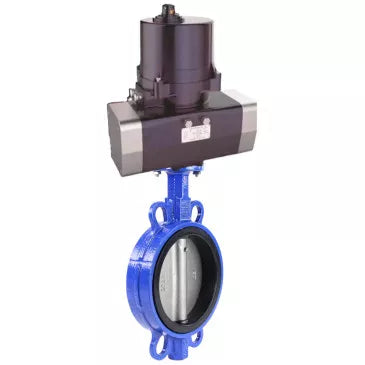 Butterfly valves DNOVA WBV3232P-2W-Fb-H interflanged, body - stainless steel AISI 316L, disc - stainless steel 316L, seal - PTFE, with electric quarter turn actuator DNOVA QTSA-N-EM-O0-220VAC