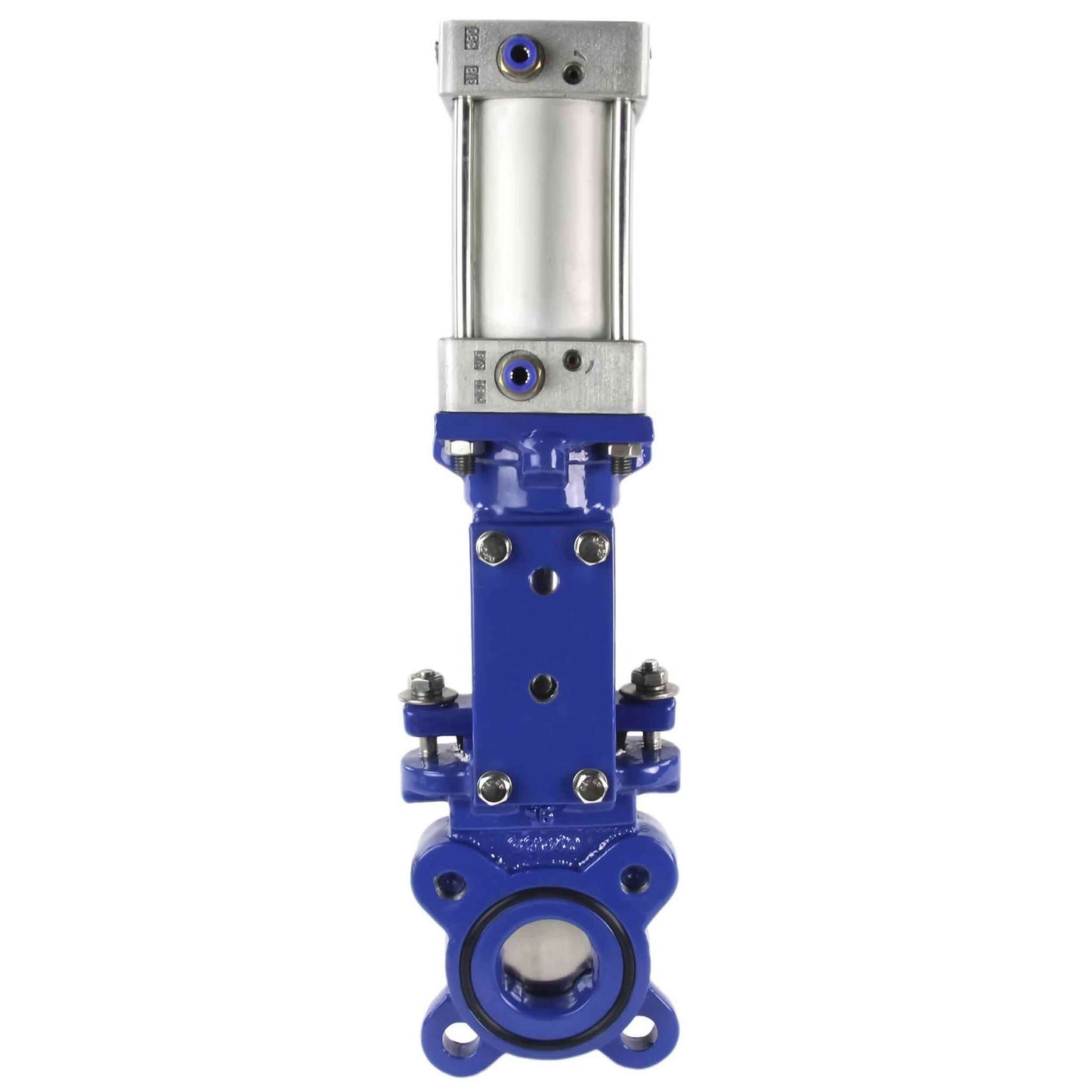 Knife gate valve DNOVA GVKN1331E-2W-Fb-2P PN10, body material - cast iron GGG40, knife material - stainless steel AISI 304, seal - EPDM, pneumatic actuator