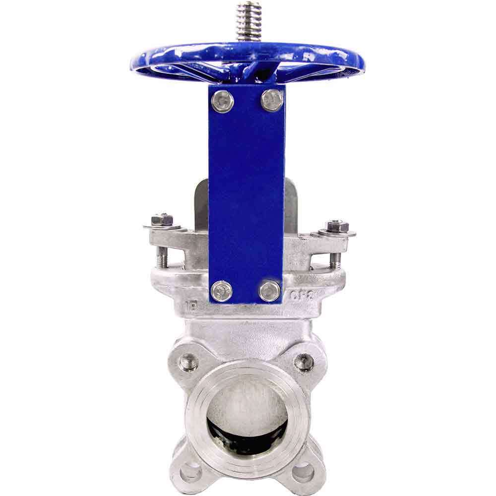 Knife gate valve DNOVA SS316-SS316-EPDM-1W-W, body material - stainless steel AISI 316, knife material - stainless steel AISI 316, seal - EPDM, handwheel operated